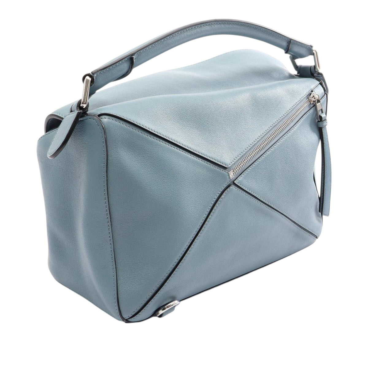 LOEWE Medium Calfskin Puzzle Satchel — Blue