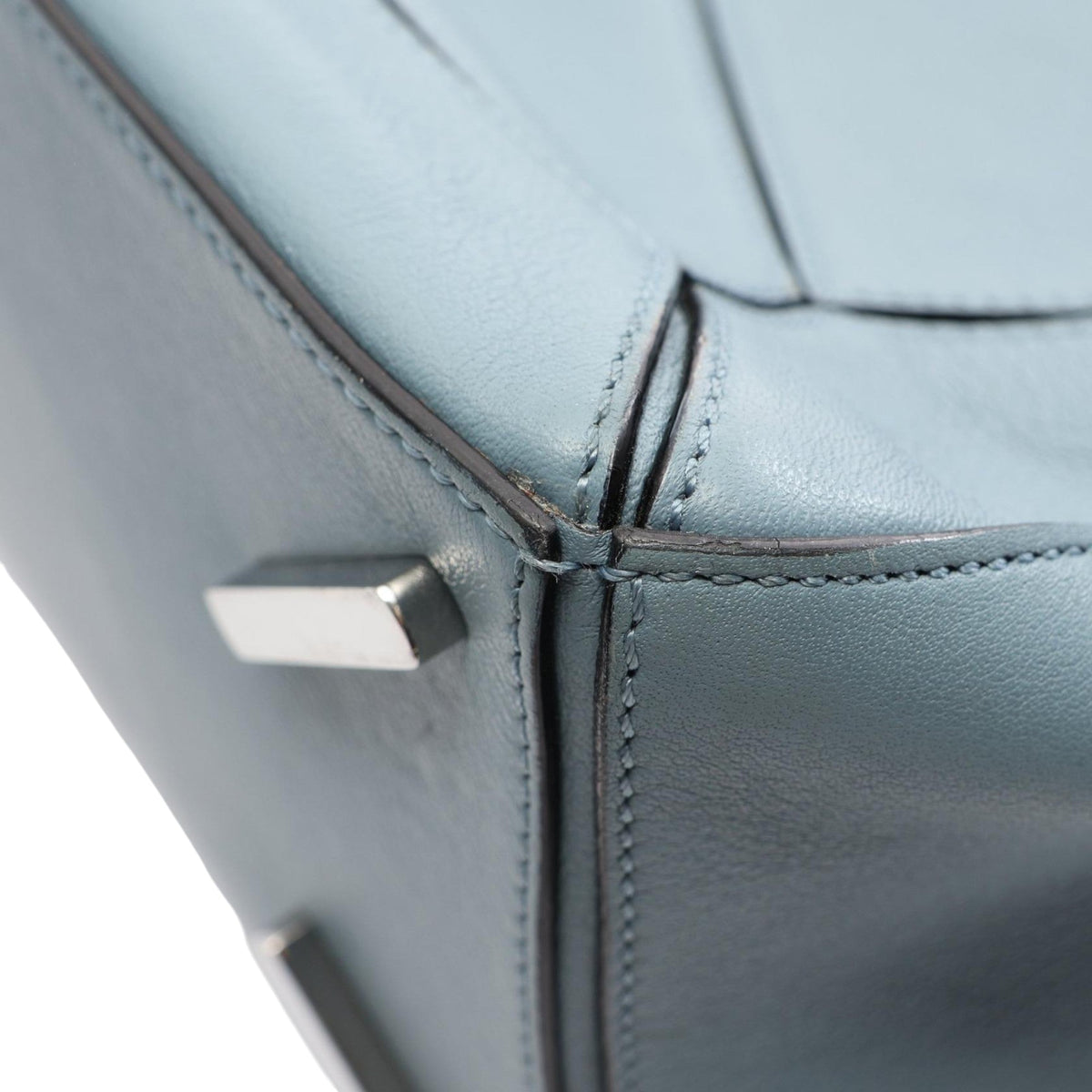LOEWE Medium Calfskin Puzzle Satchel — Blue