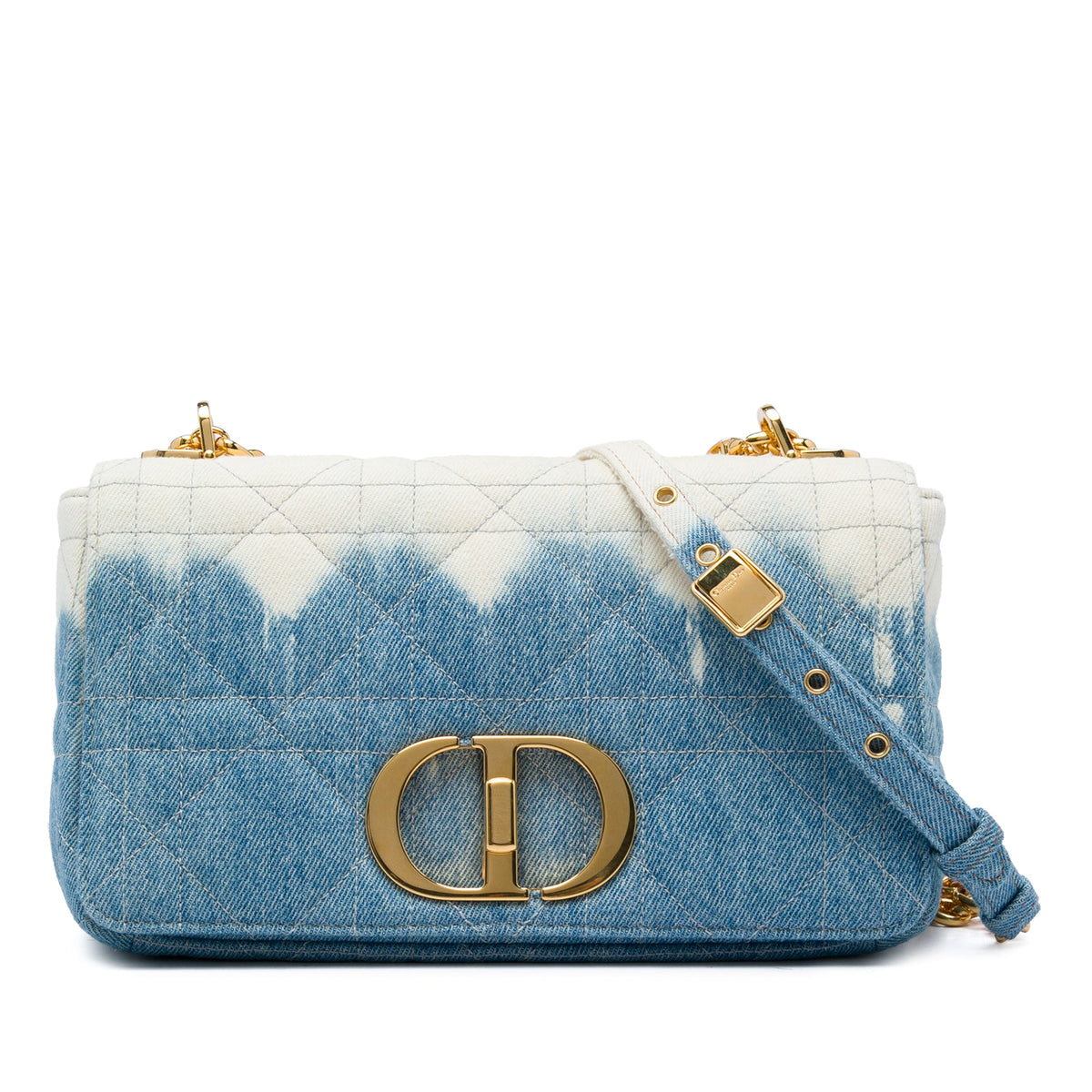 Dior Medium Denim Tie Dye Macrocannage Caro Bag