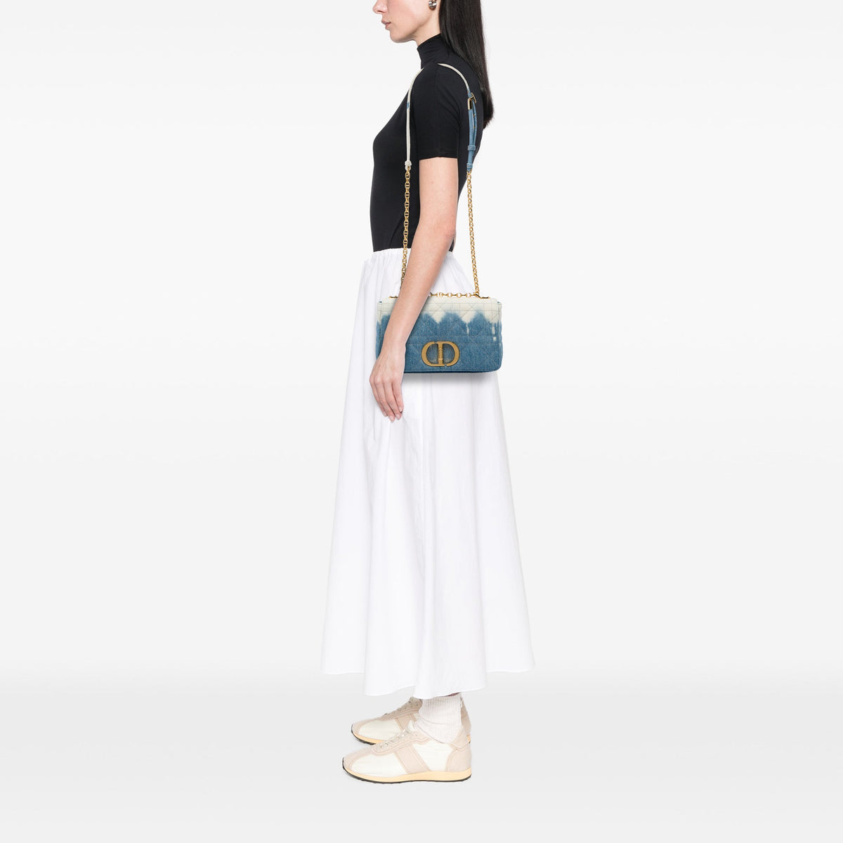 Dior Medium Denim Tie Dye Macrocannage Caro Bag