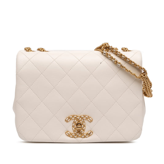 Small Quilted Lambskin On And On Chain Flap