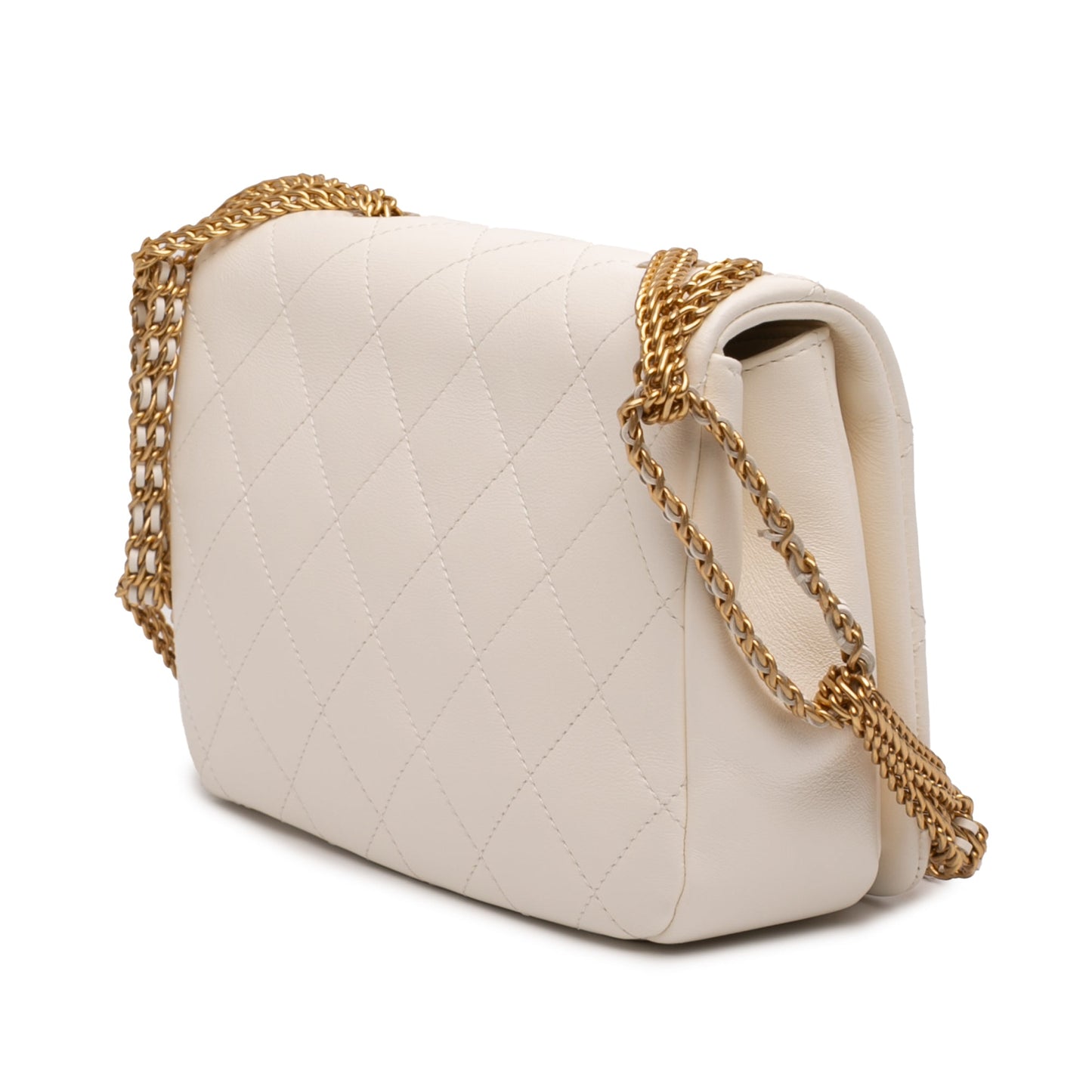 Small Quilted Lambskin On And On Chain Flap