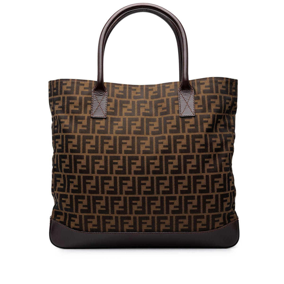 Fendi Large Zucca Canvas Tote — Brown