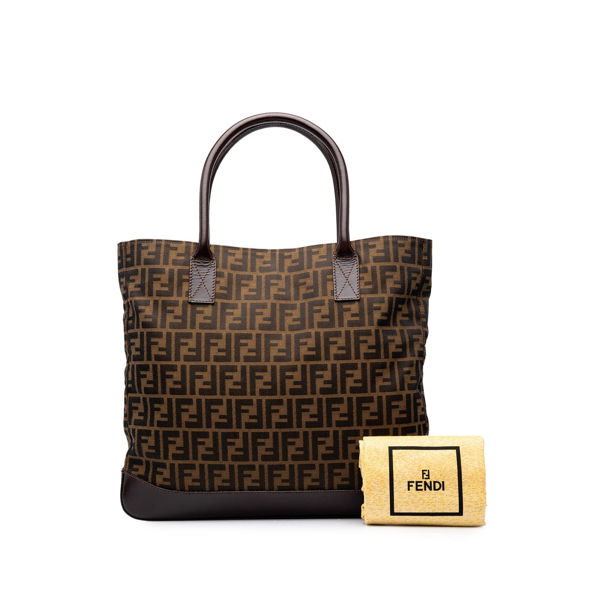 Fendi Large Zucca Canvas Tote — Brown