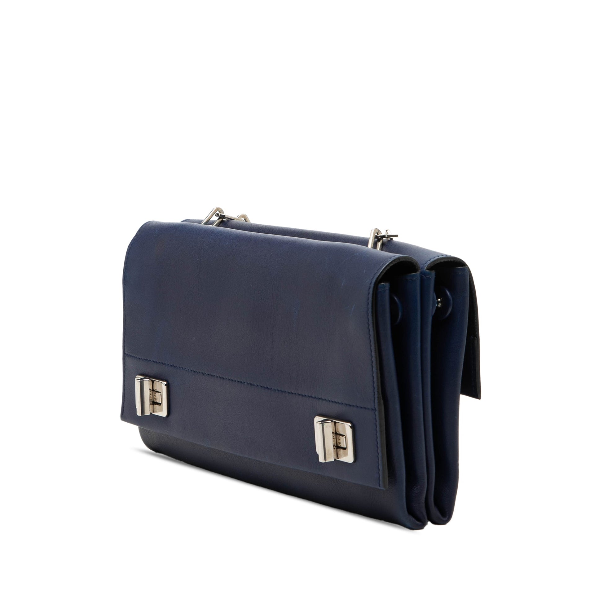 Prada Soft Calf Double Turnlock Crossbody
