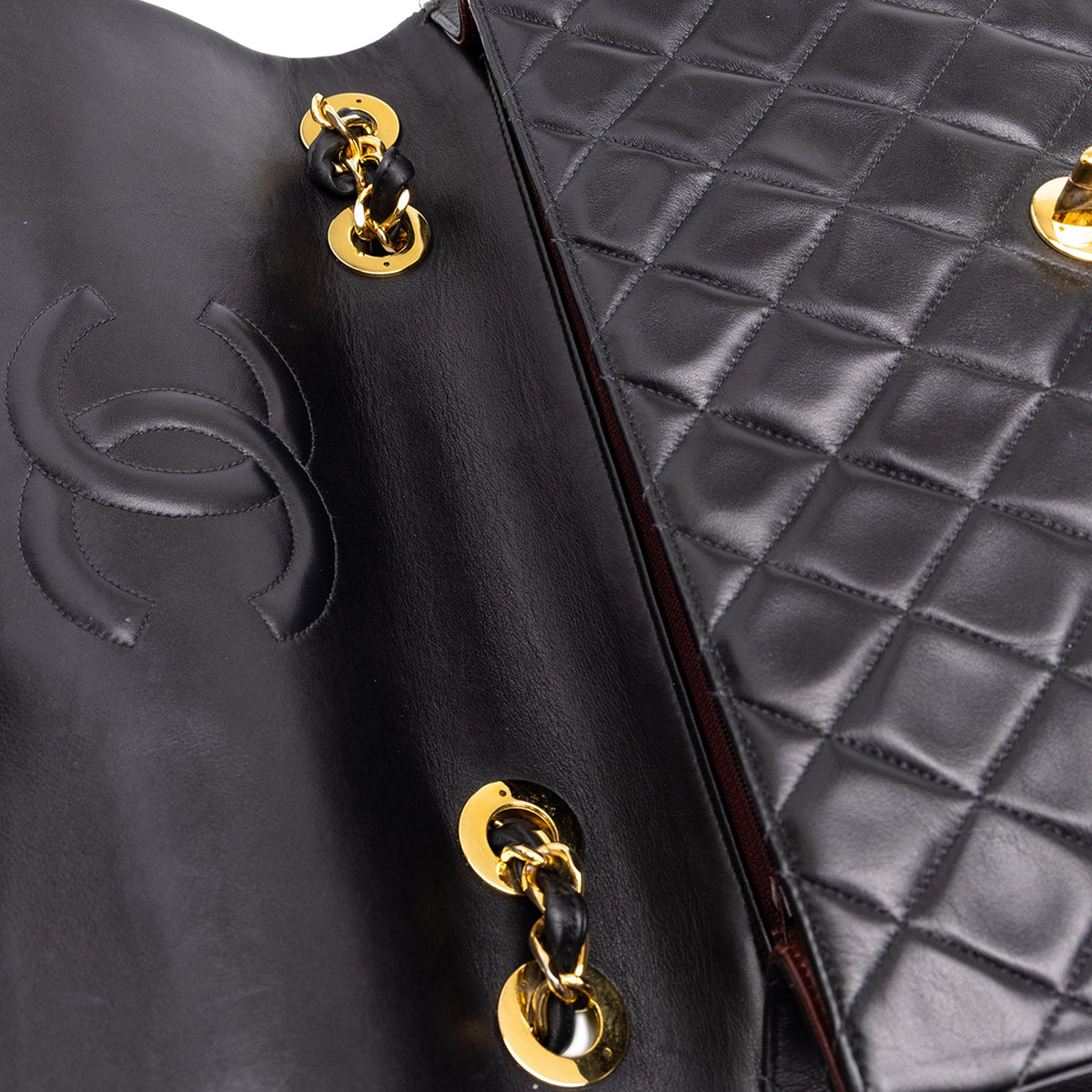 Chanel Maxi XL Classic Lambskin Single Flap — Black