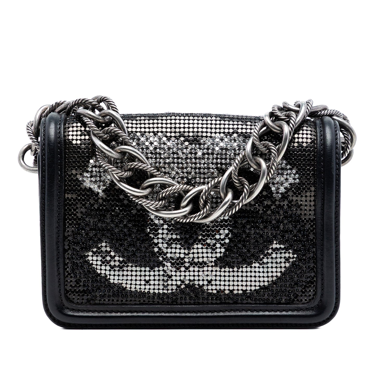 Small Lambskin Beaded Crystal Flap
