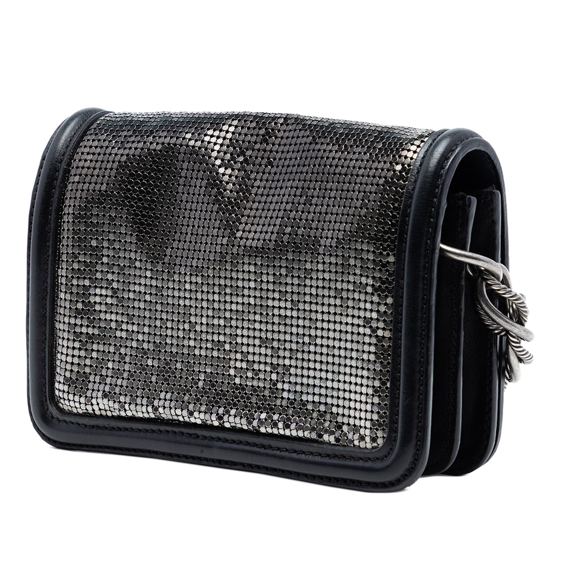 Small Lambskin Beaded Crystal Flap
