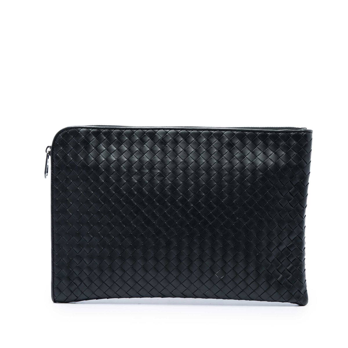 Bottega Veneta Medium Nappa Intrecciato Document Case — Black
