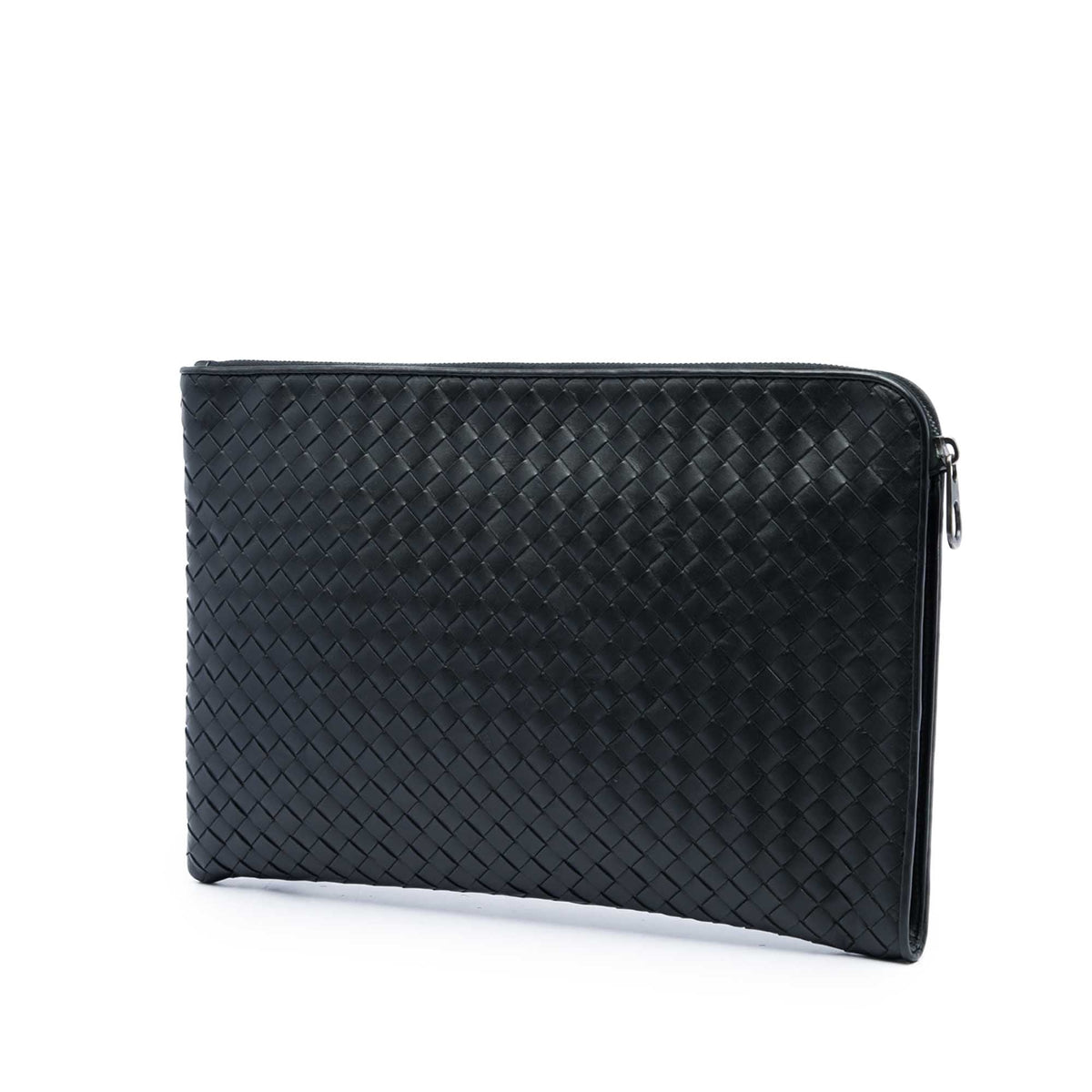 Bottega Veneta Medium Nappa Intrecciato Document Case — Black