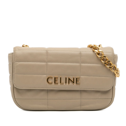 Celine Matelasse Goatskin Monochrome Chain Shoulder Bag