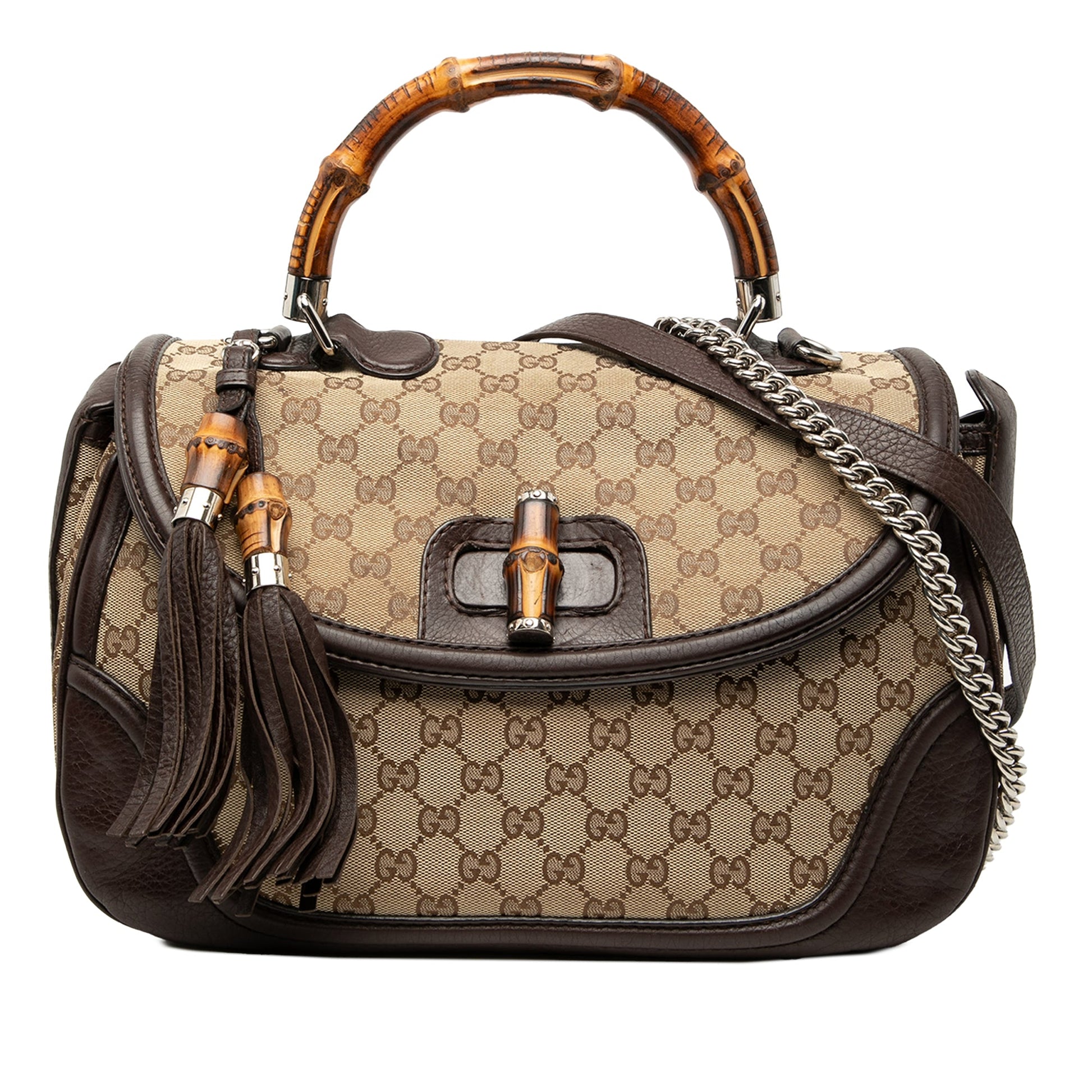 Large GG Canvas New Bamboo Top Handle Bag