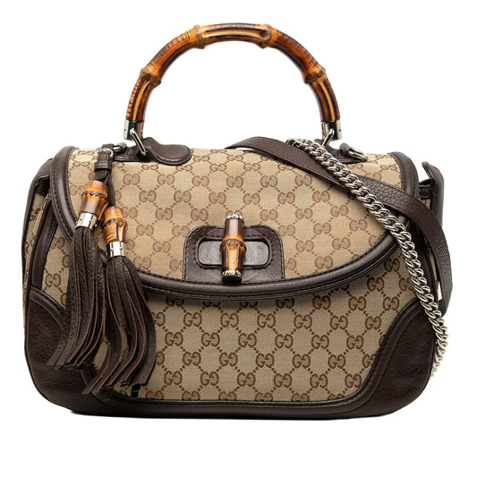 Large GG Canvas New Bamboo Top Handle Bag
