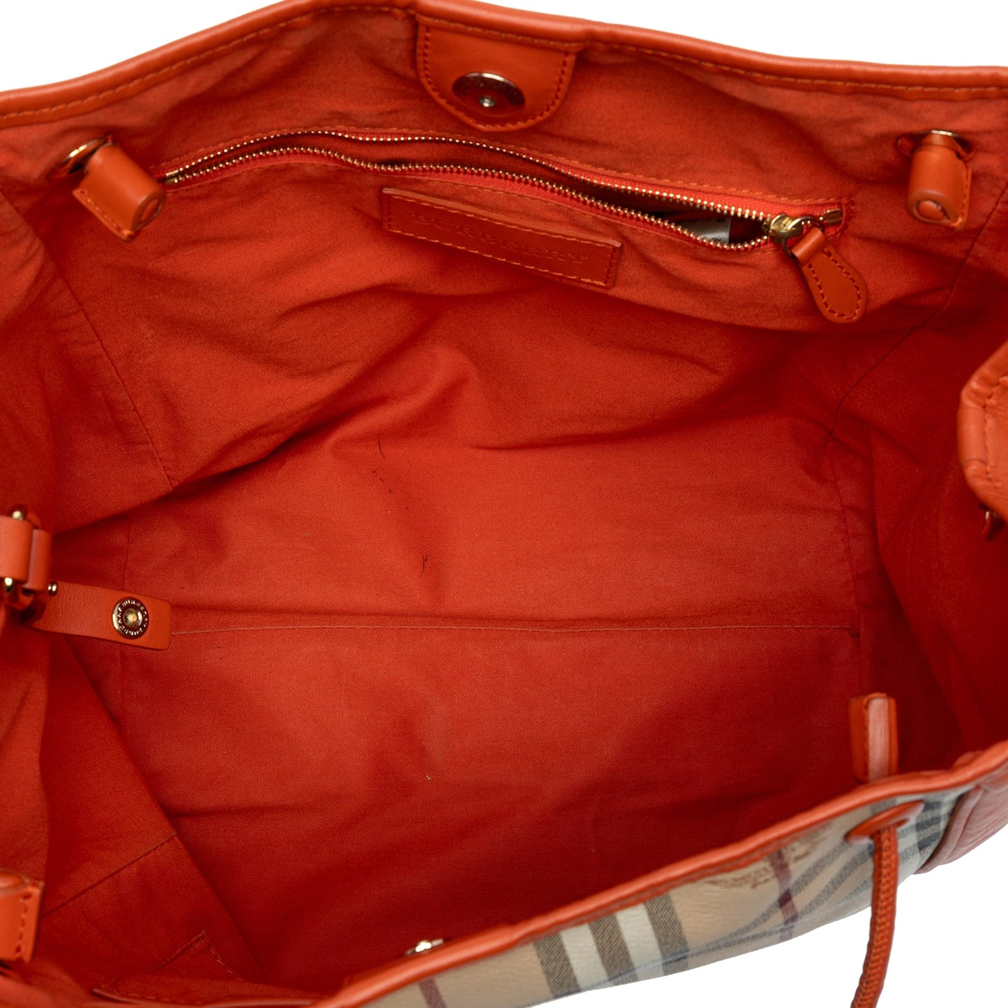 Burberry Small Leather Trimmed Haymarket Check Coated Canvas Canterbury Tote
