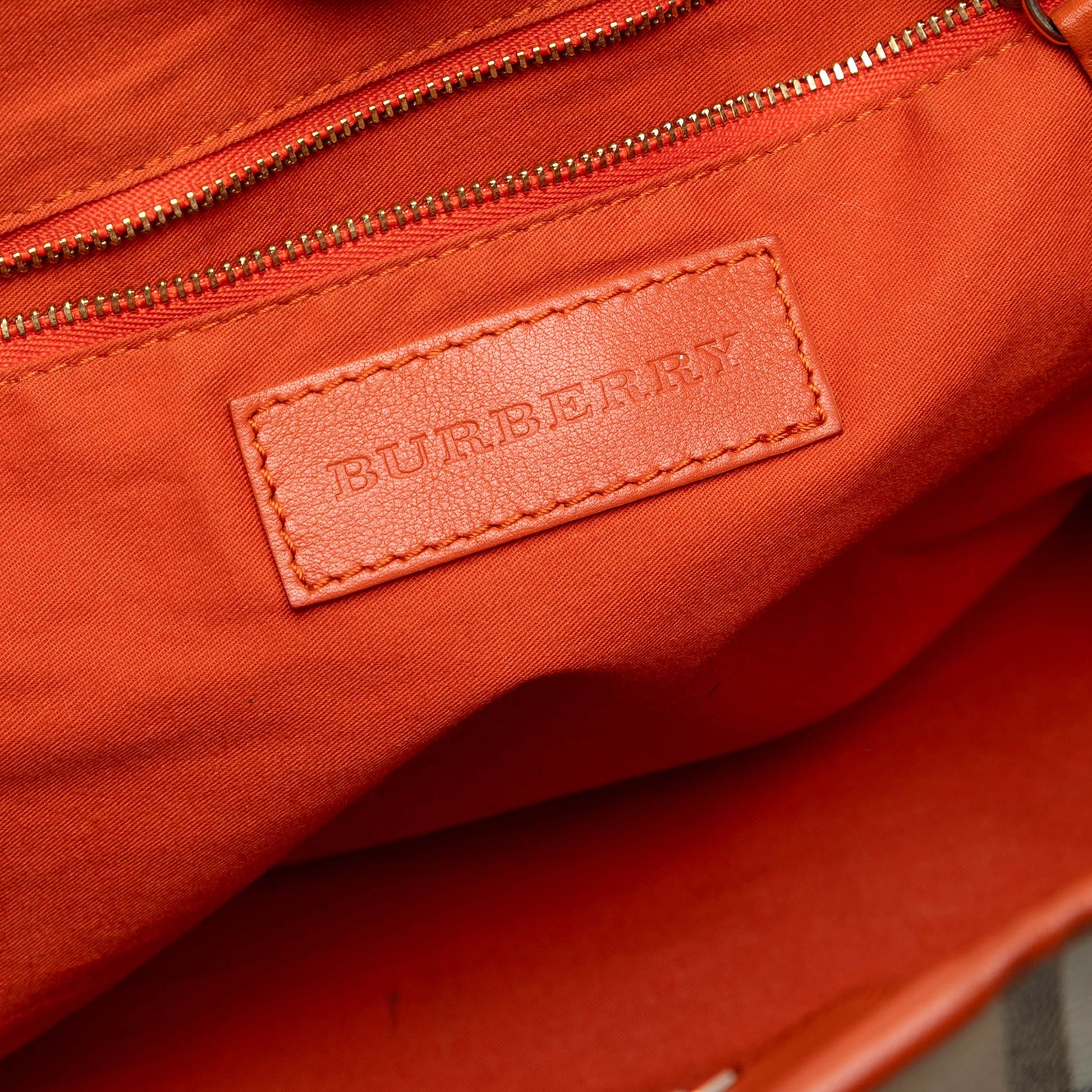 Burberry Small Leather Trimmed Haymarket Check Coated Canvas Canterbury Tote