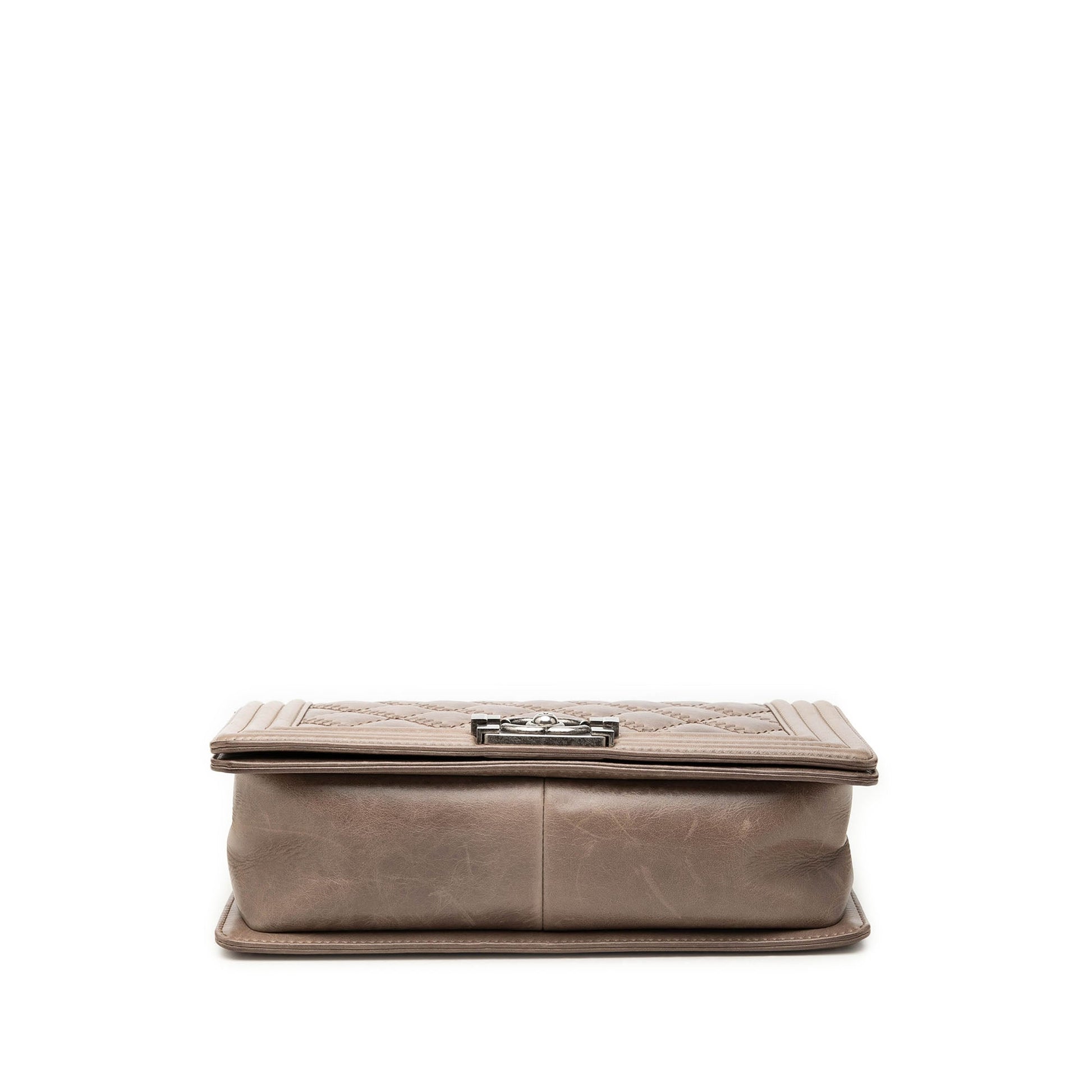 Chanel Old Medium Aged Calfskin Double Stitch Boy Flap