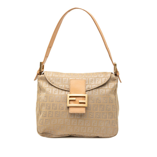 Fendi Zucchino Canvas Double Flap Mamma