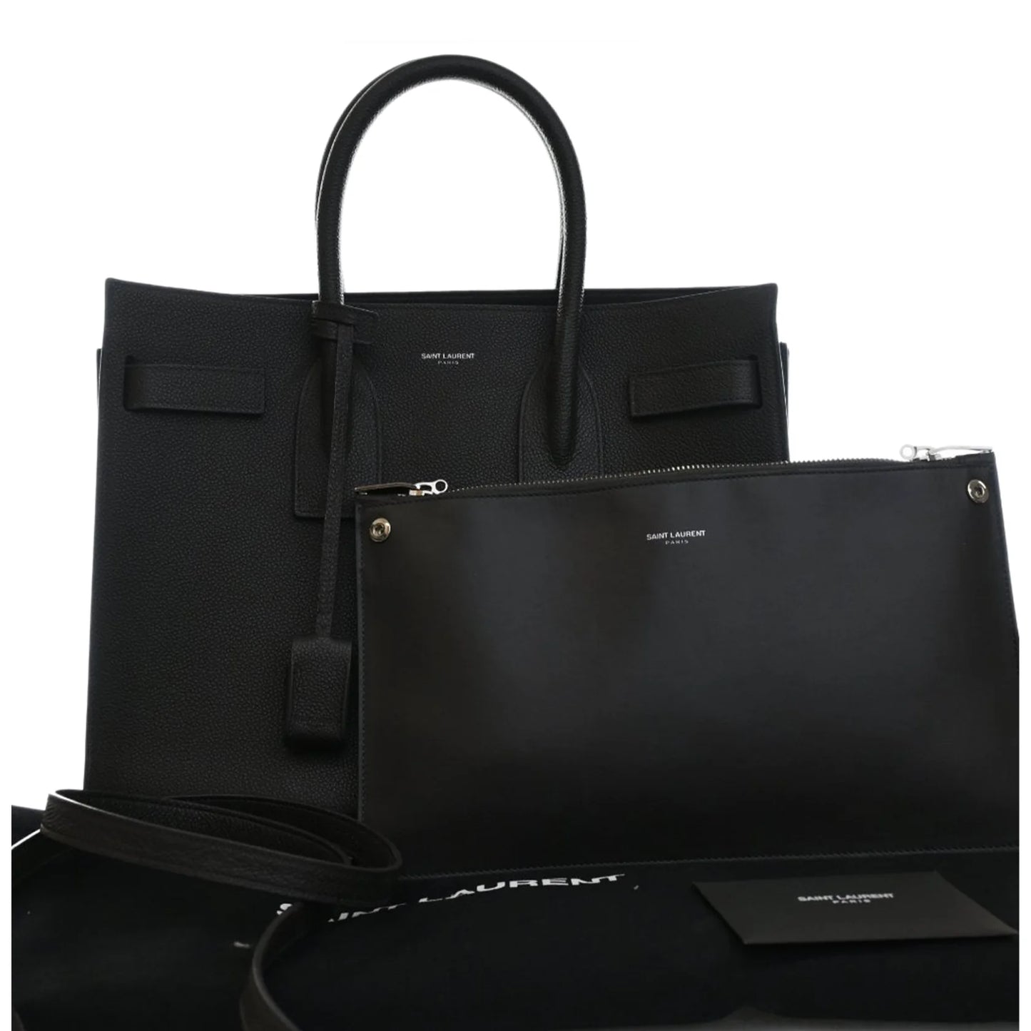 Saint Laurent Small Grained Calfskin Sac de Jour Satchel