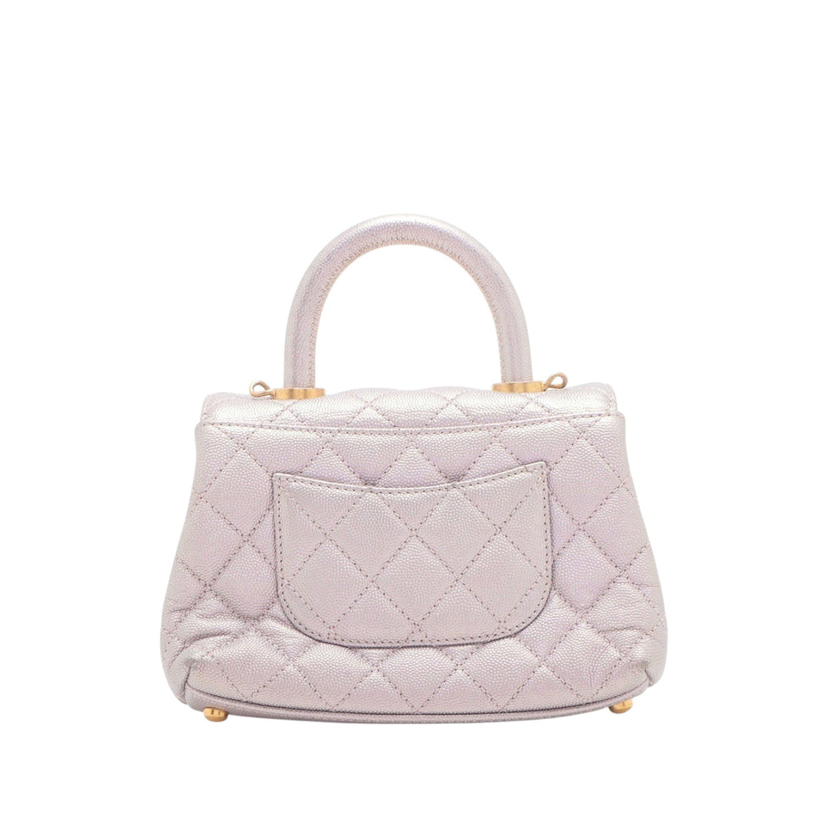 Chanel Mini Iridescent Caviar Coco Top Handle Bag — Purple