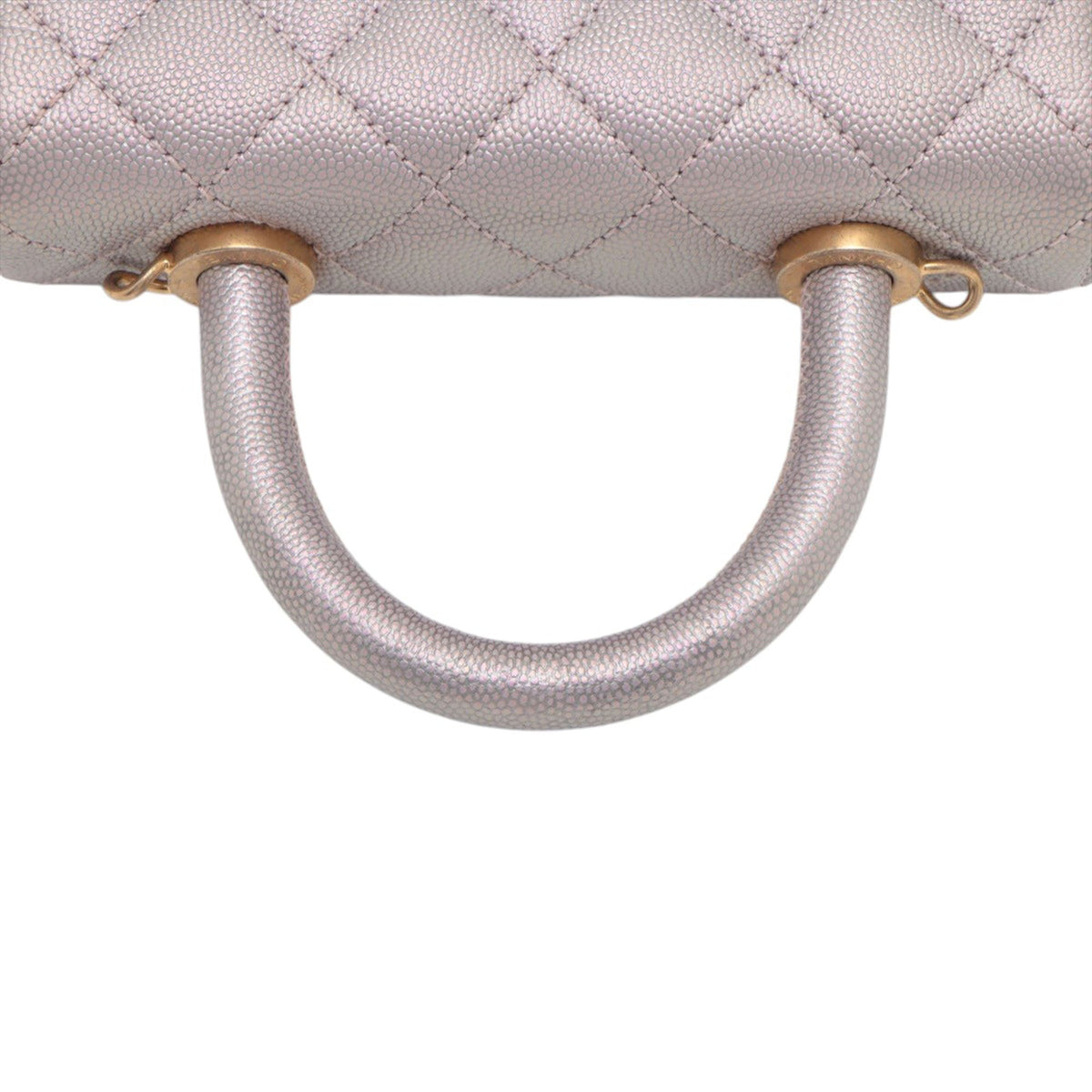 Chanel Mini Iridescent Caviar Coco Top Handle Bag — Purple