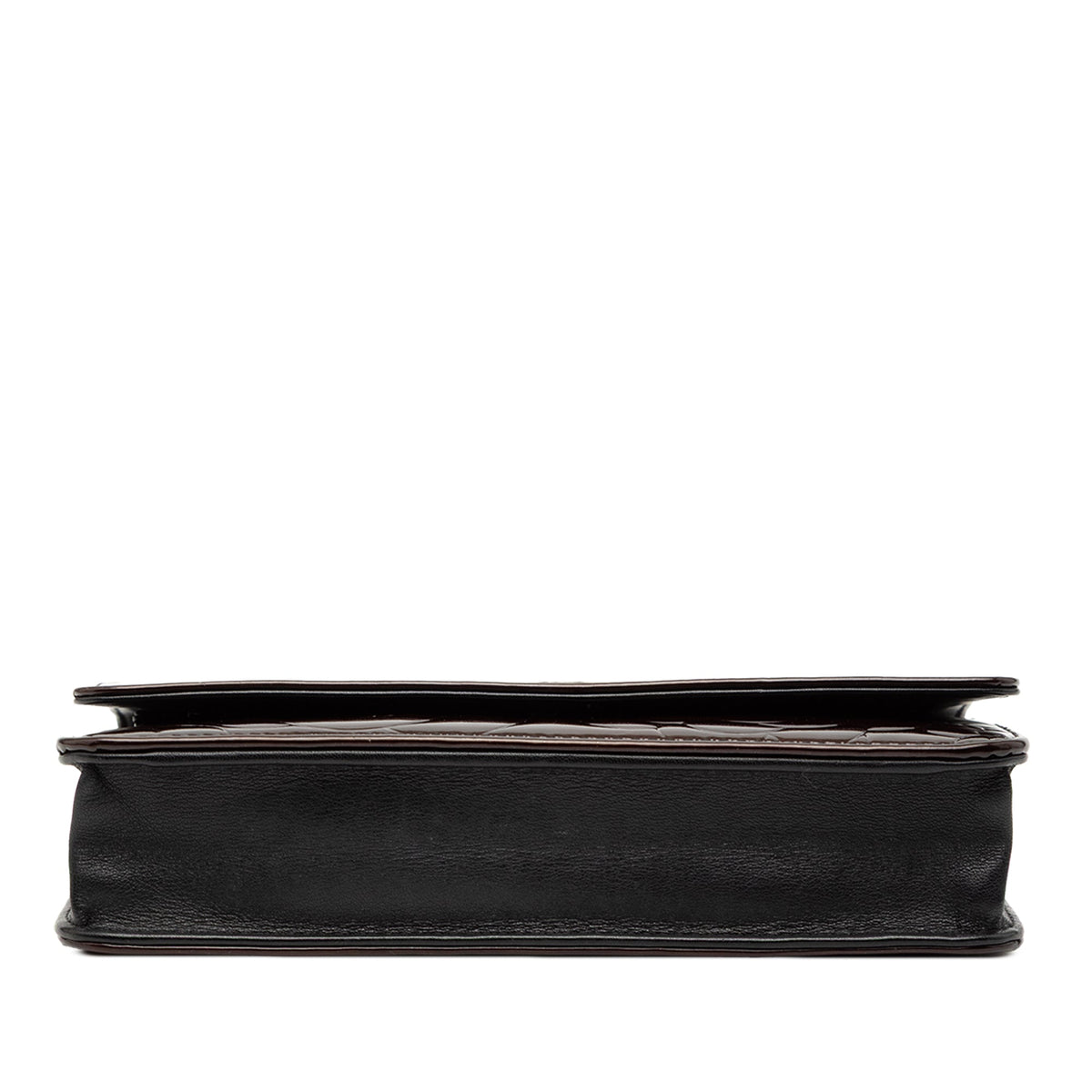 Chanel CC Embossed Patent Camellia Wallet On Chain