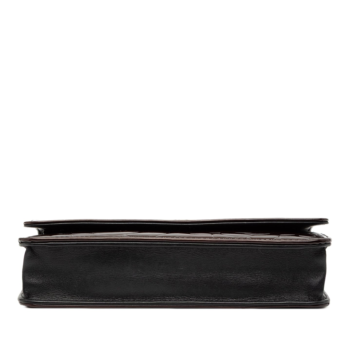 Chanel CC Embossed Patent Camellia Wallet On Chain