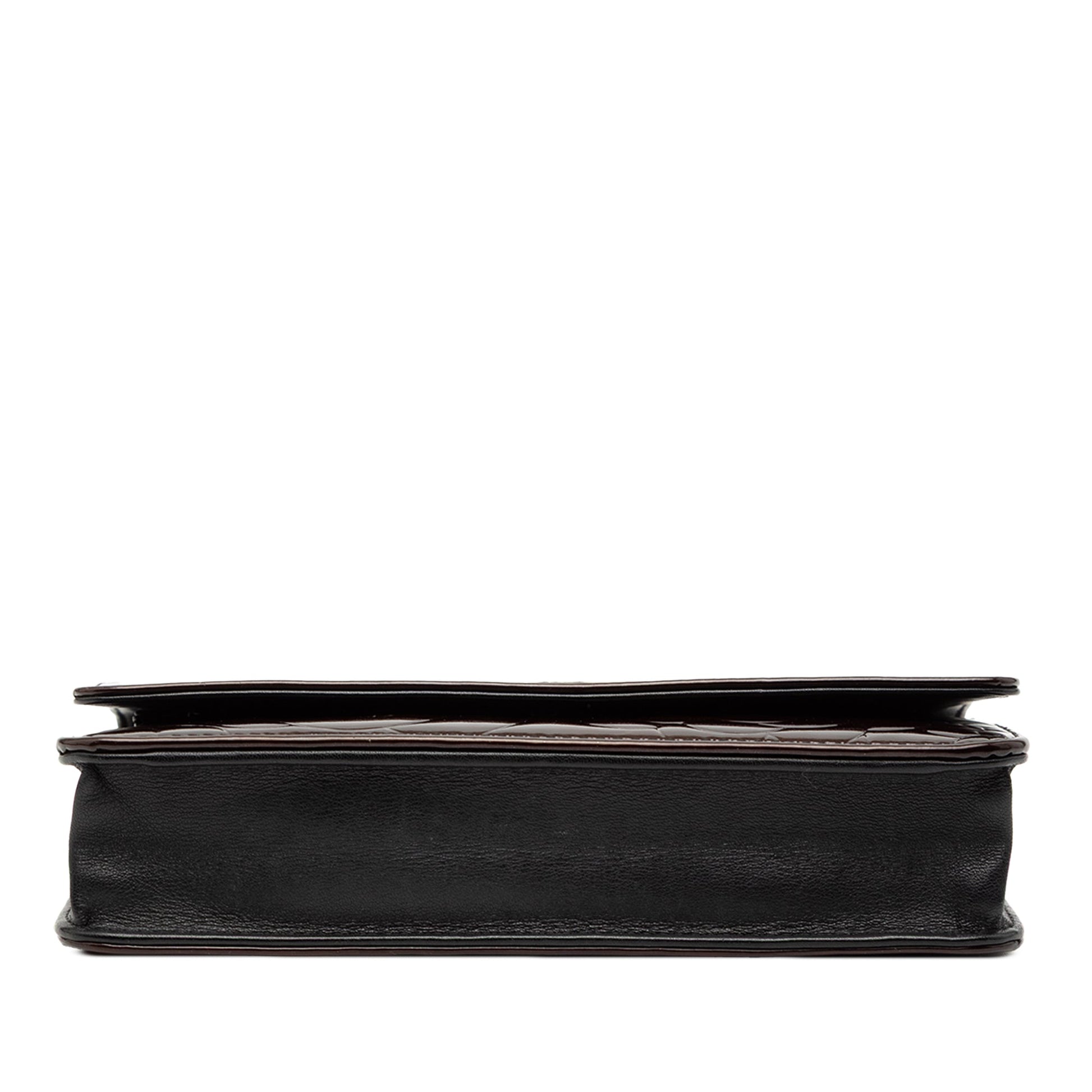 Chanel CC Embossed Patent Camellia Wallet On Chain