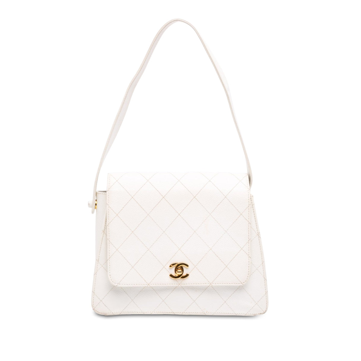 Chanel CC Quilted Caviar Shoulder Bag