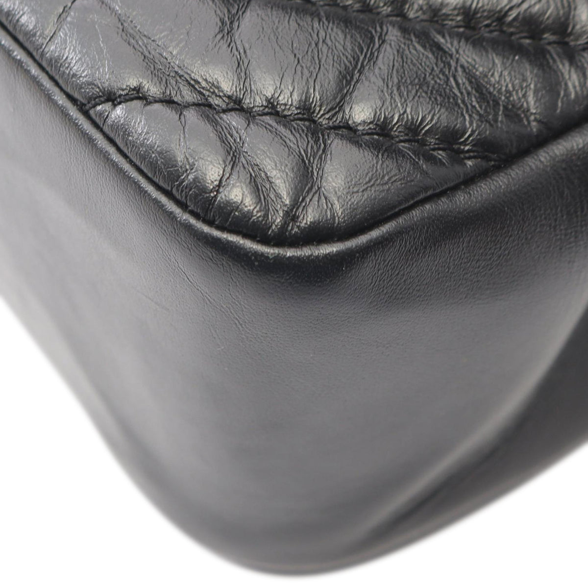 Chanel Quilted Chevron Calfskin Top Handle Flap