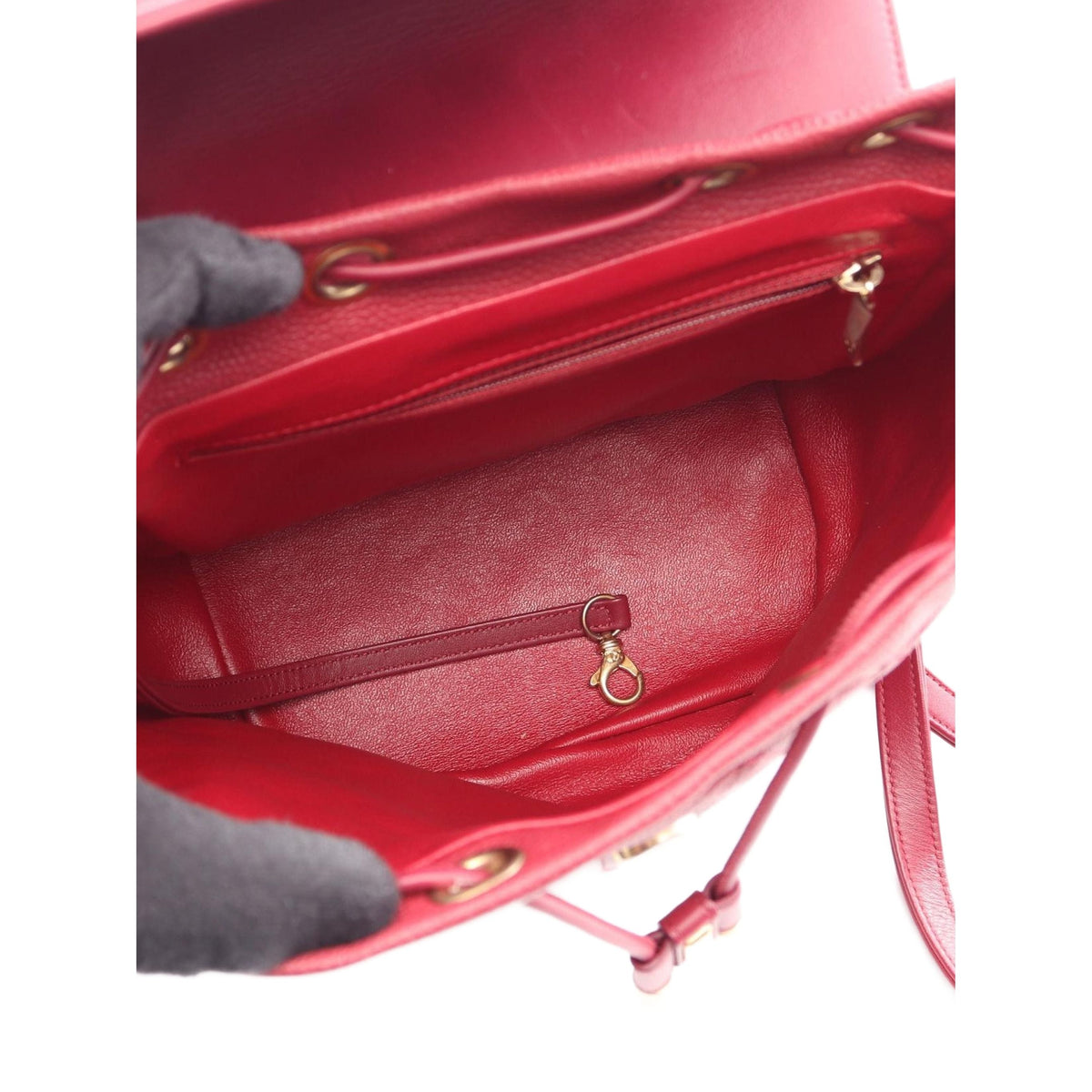 Chanel Quilted Caviar CC Filigree Backpack — Red