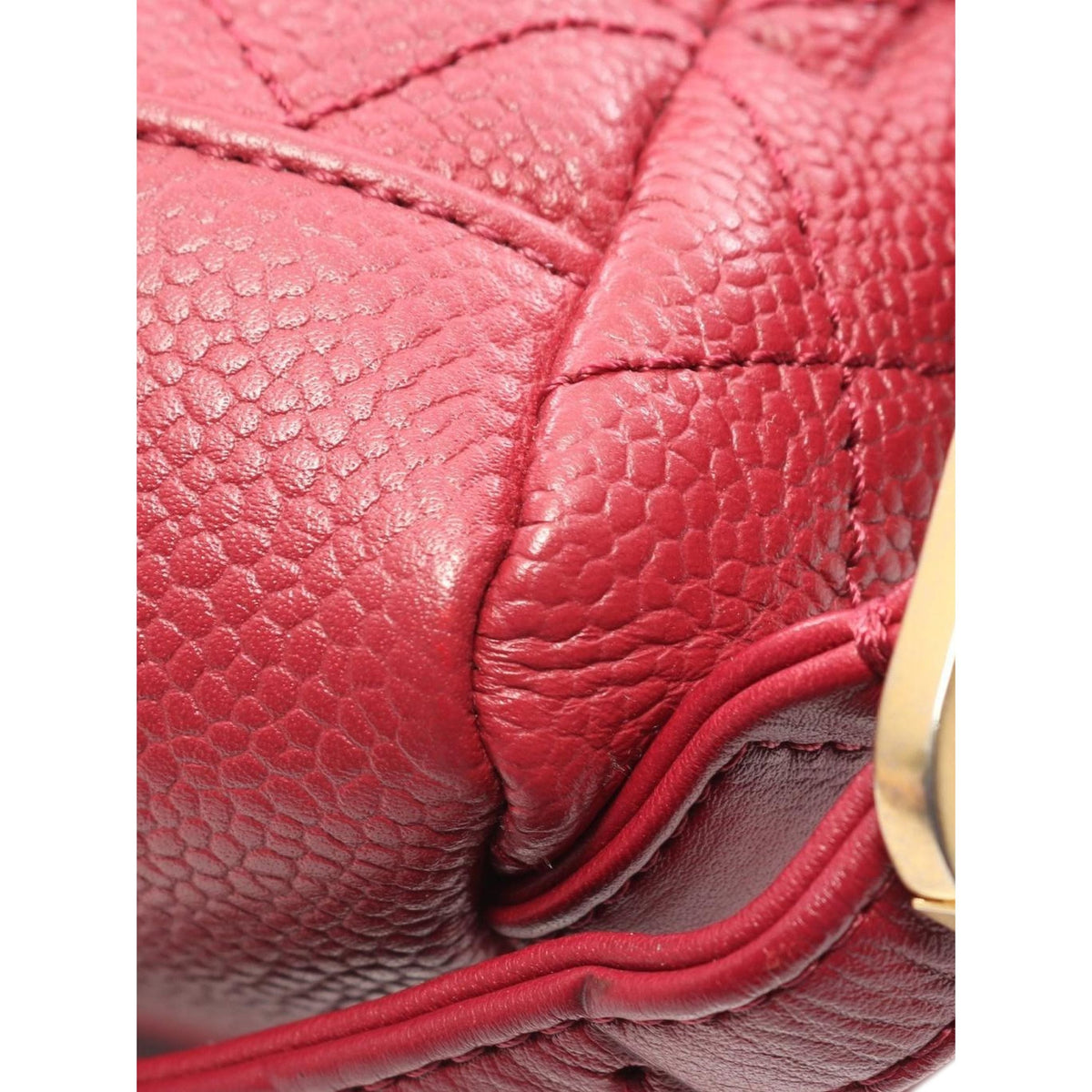 Chanel Quilted Caviar CC Filigree Backpack — Red