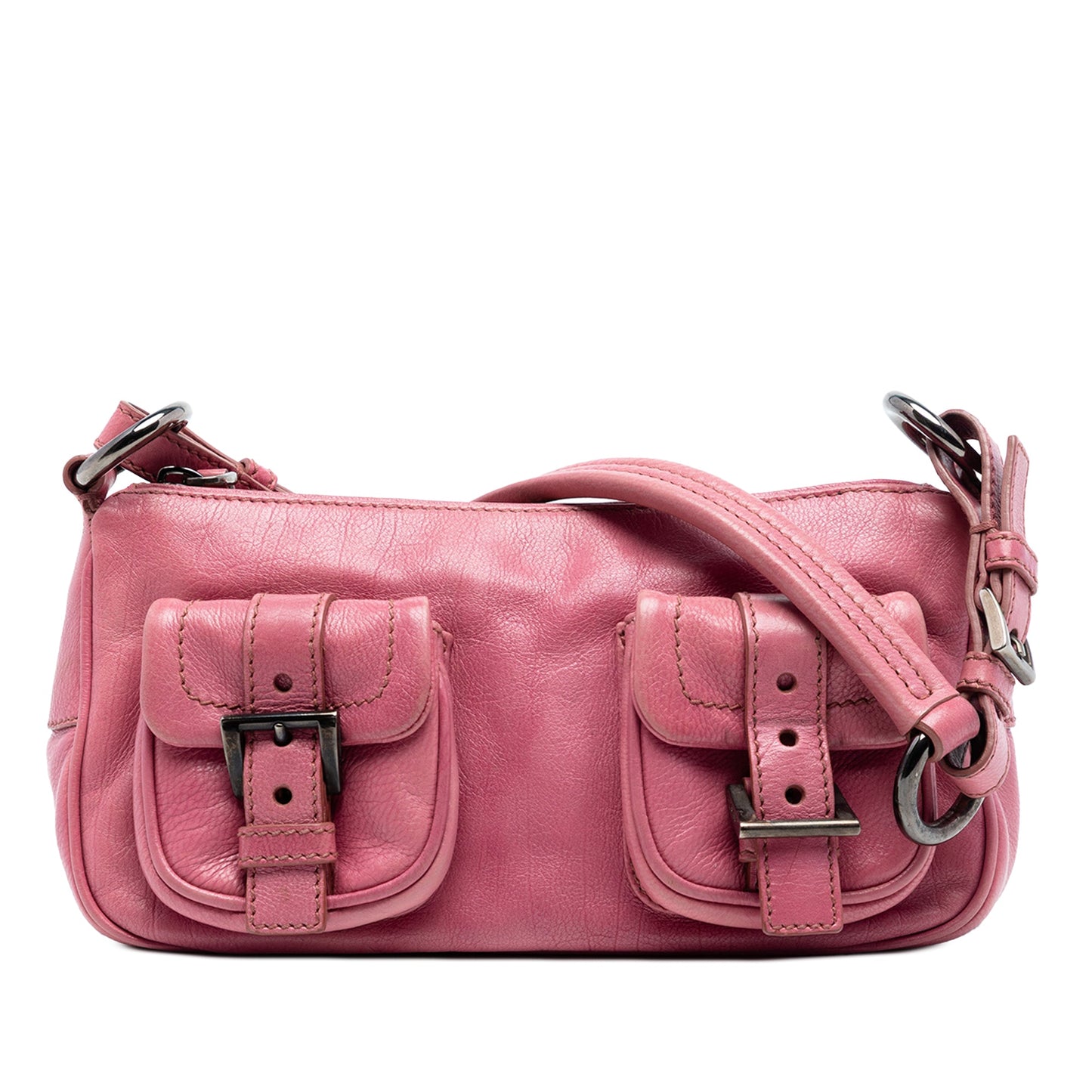 Soft Calf Double Pocket Shoulder Bag