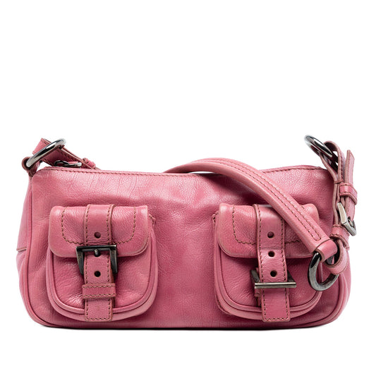 Soft Calf Double Pocket Shoulder Bag