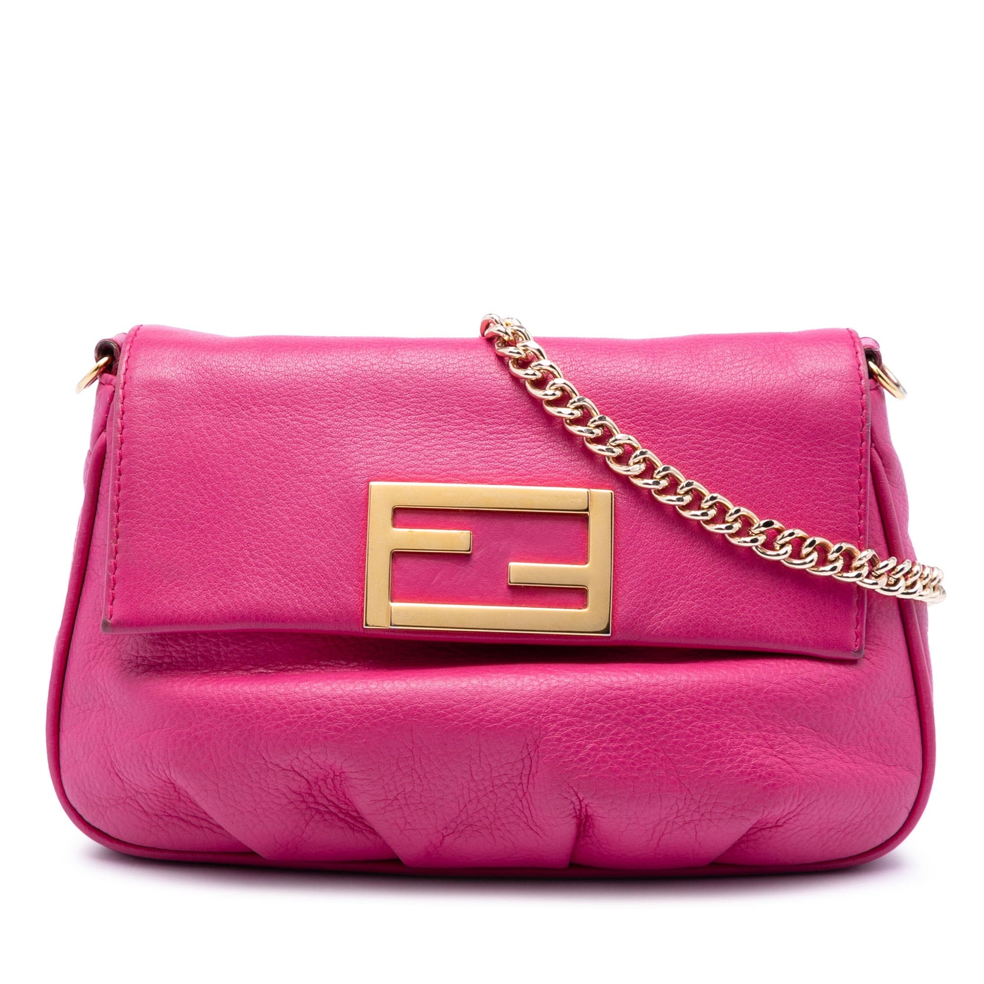 Fendi Leather Fendista Pochette Crossbody