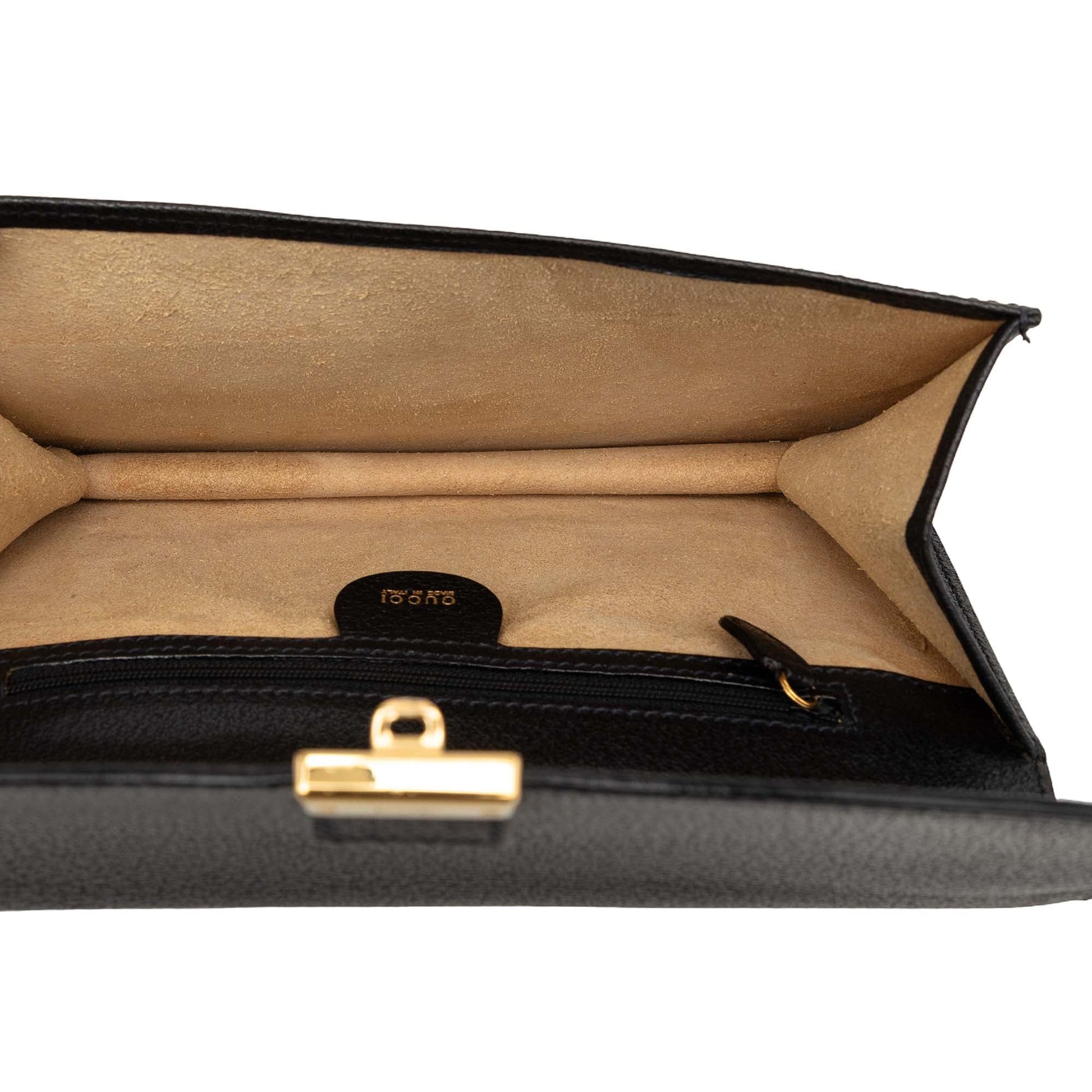 Gucci Calfskin Padlock Wristlet Clutch