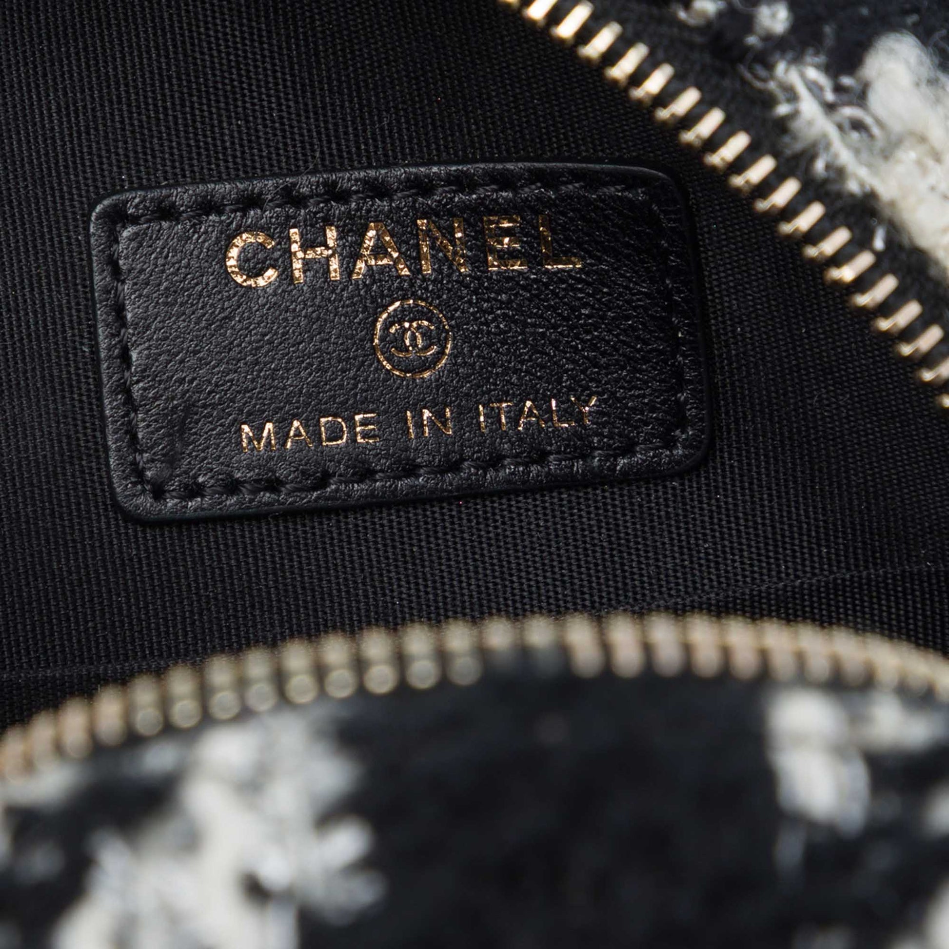 Chanel Tweed 19 Round Clutch with Chain and Coin Purse