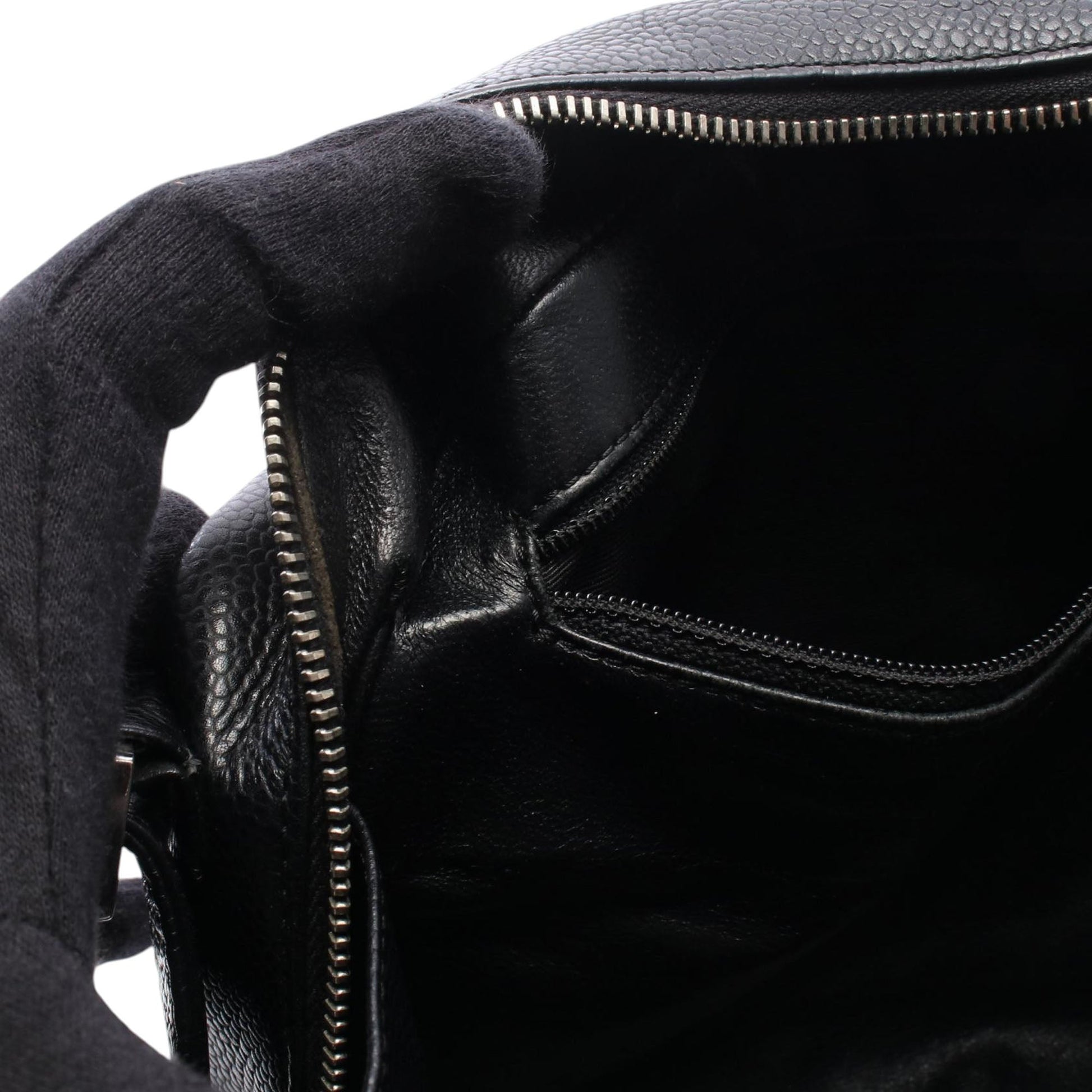 Chanel CC Quilted Caviar Shoulder Bag