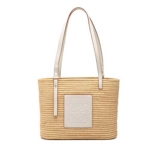 LOEWE Small Raffia Square Basket Bag