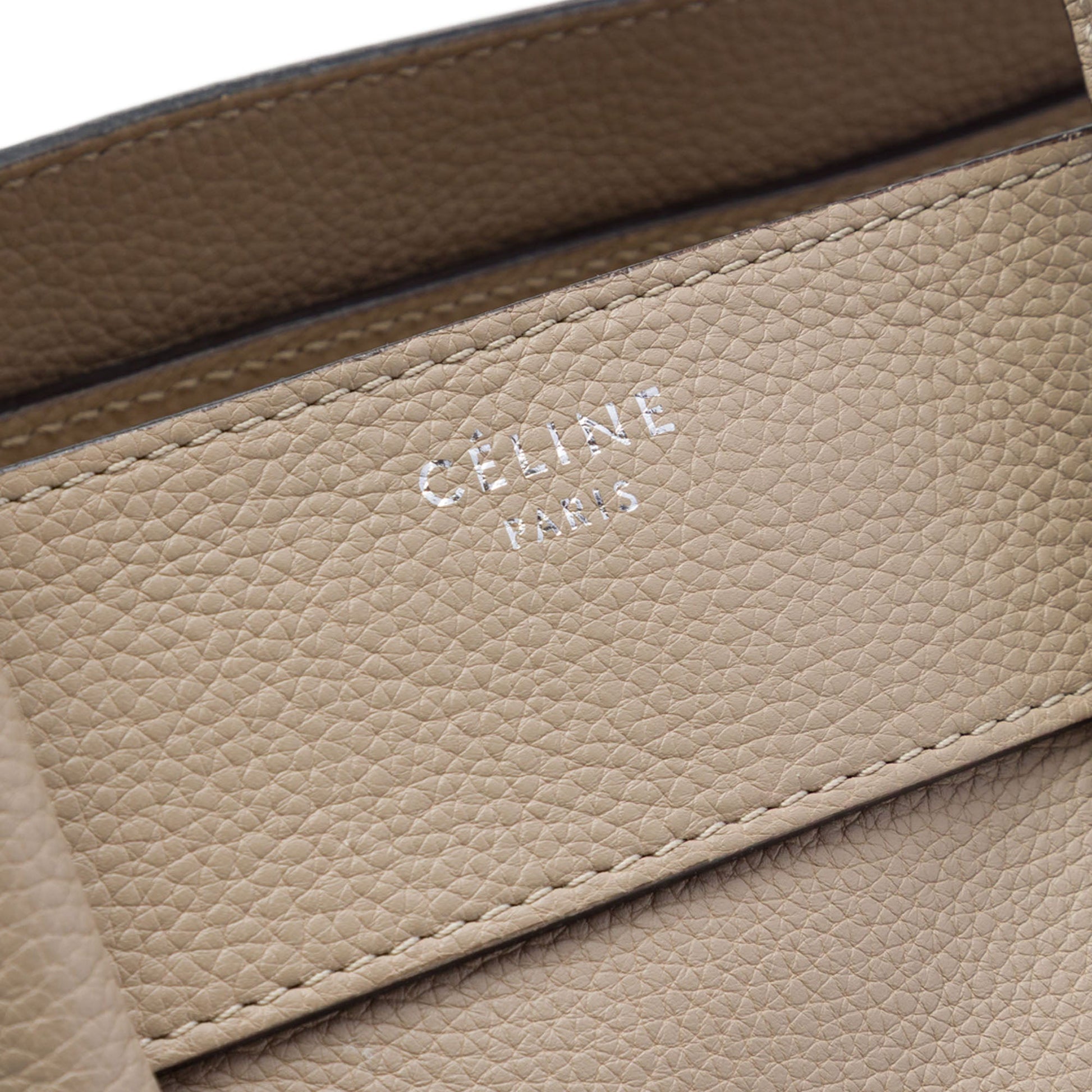 Celine Mini Drummed Calfskin Luggage Tote