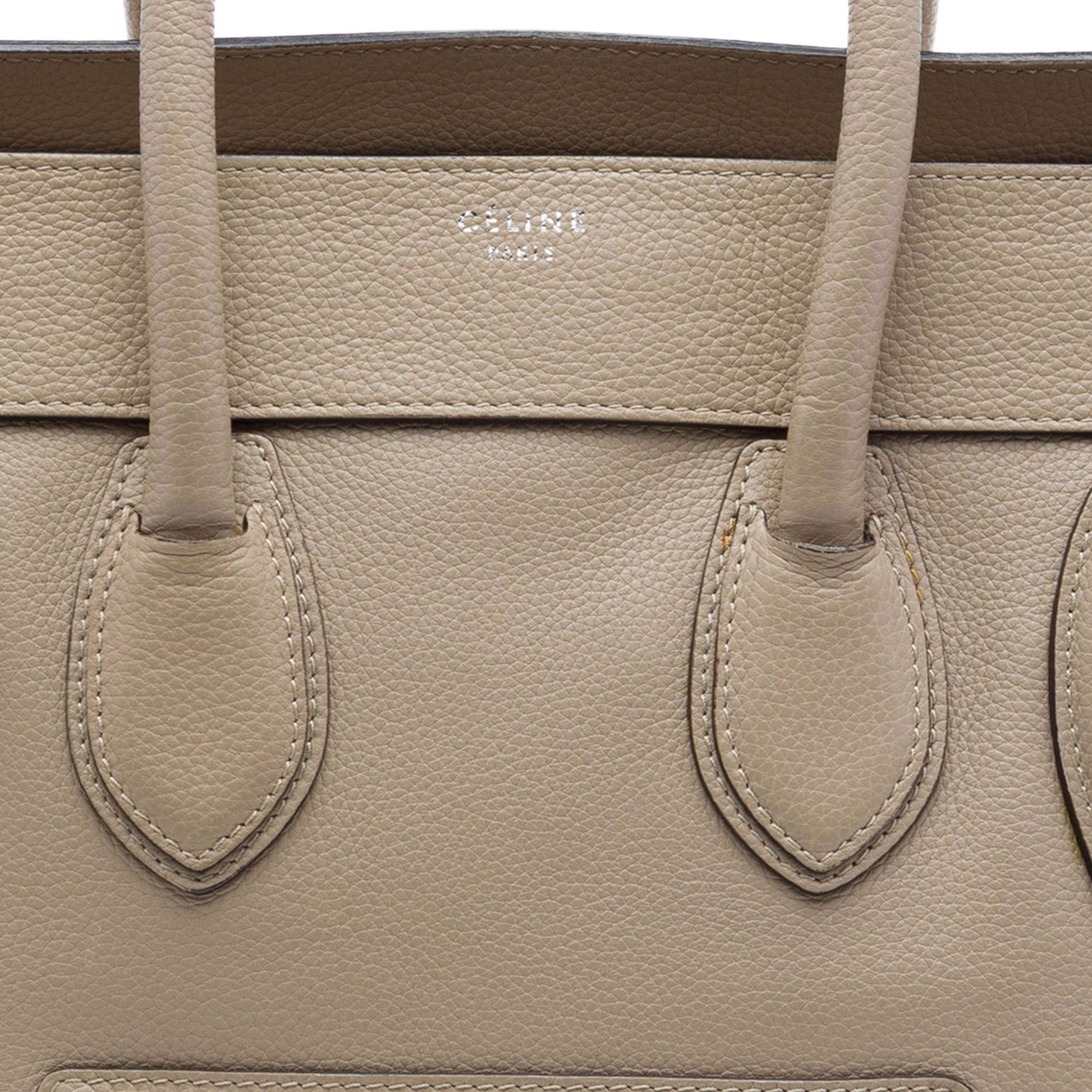 Celine Mini Drummed Calfskin Luggage Tote