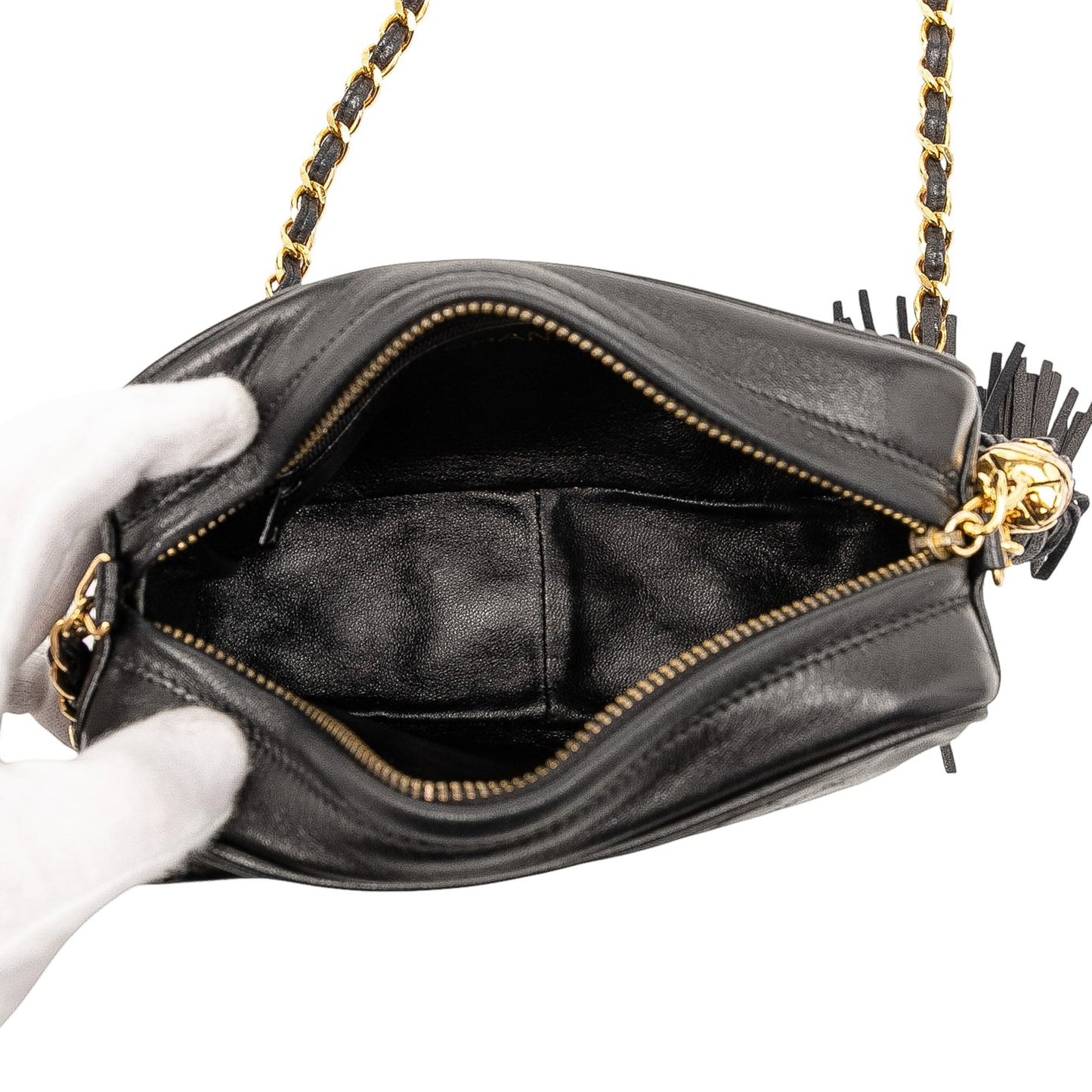 Chanel CC Quilted Lambskin Tassel Camera Bag