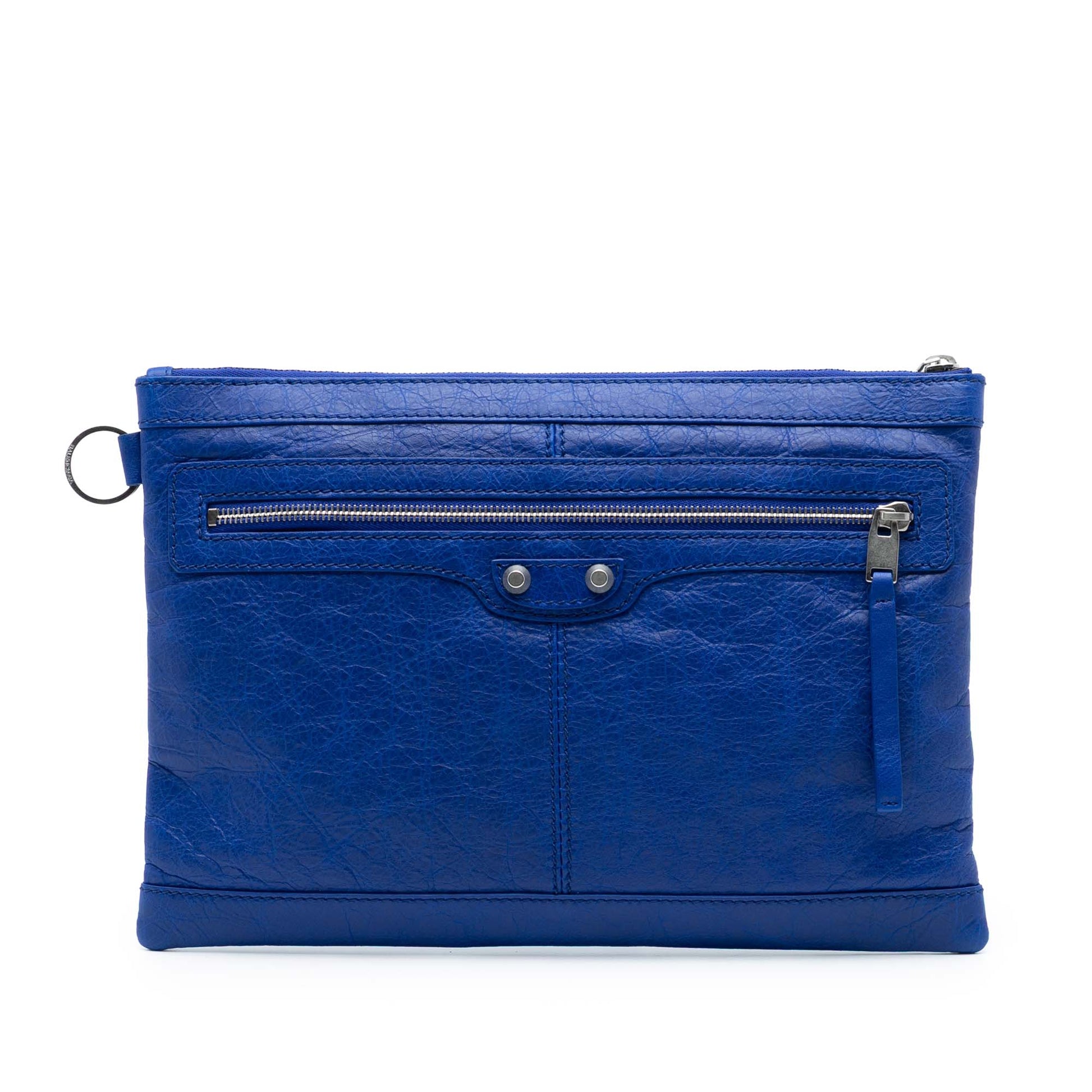 Balenciaga Lambskin Motocross Classic Clip M Clutch