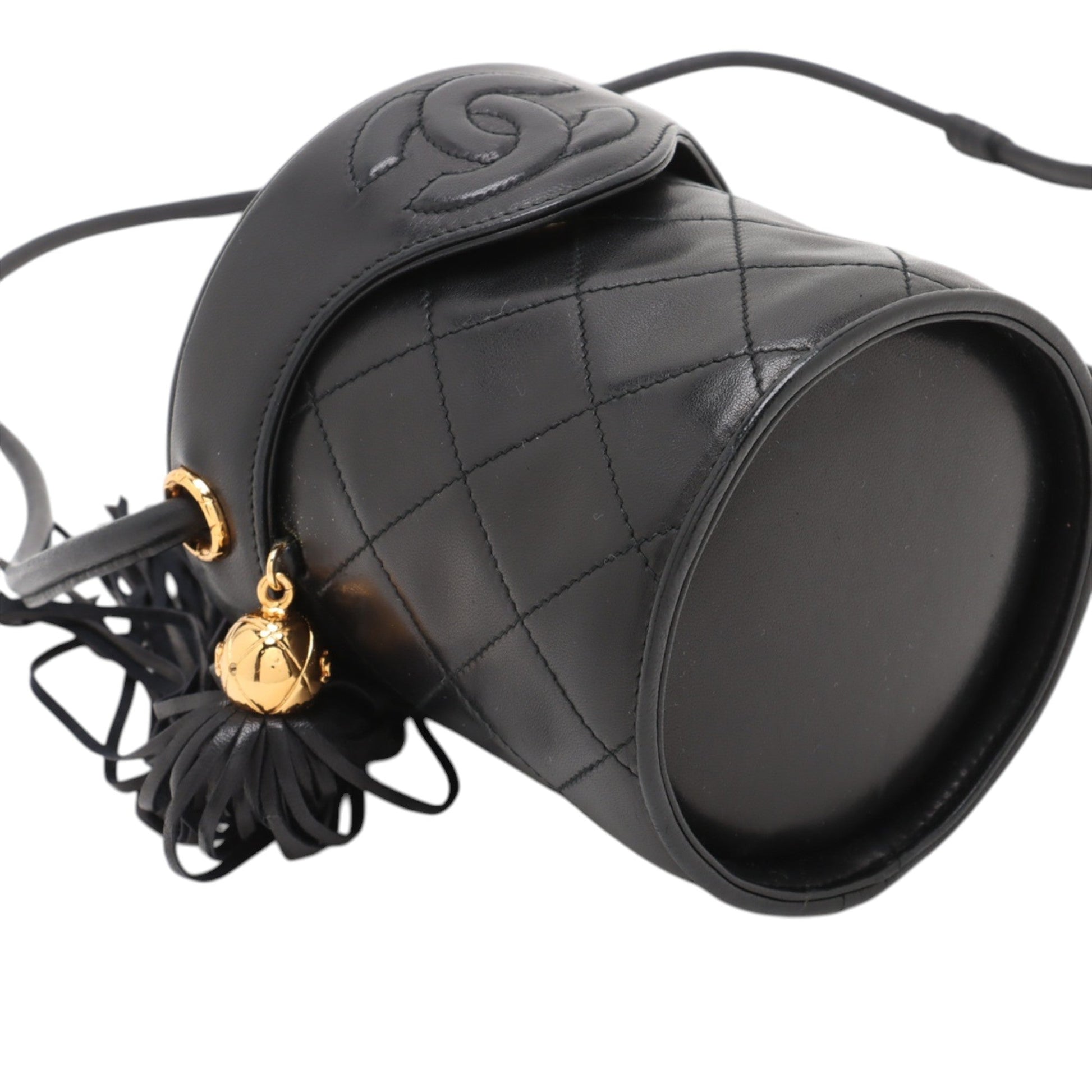 Chanel CC Quilted Lambskin Fringe Crossbody