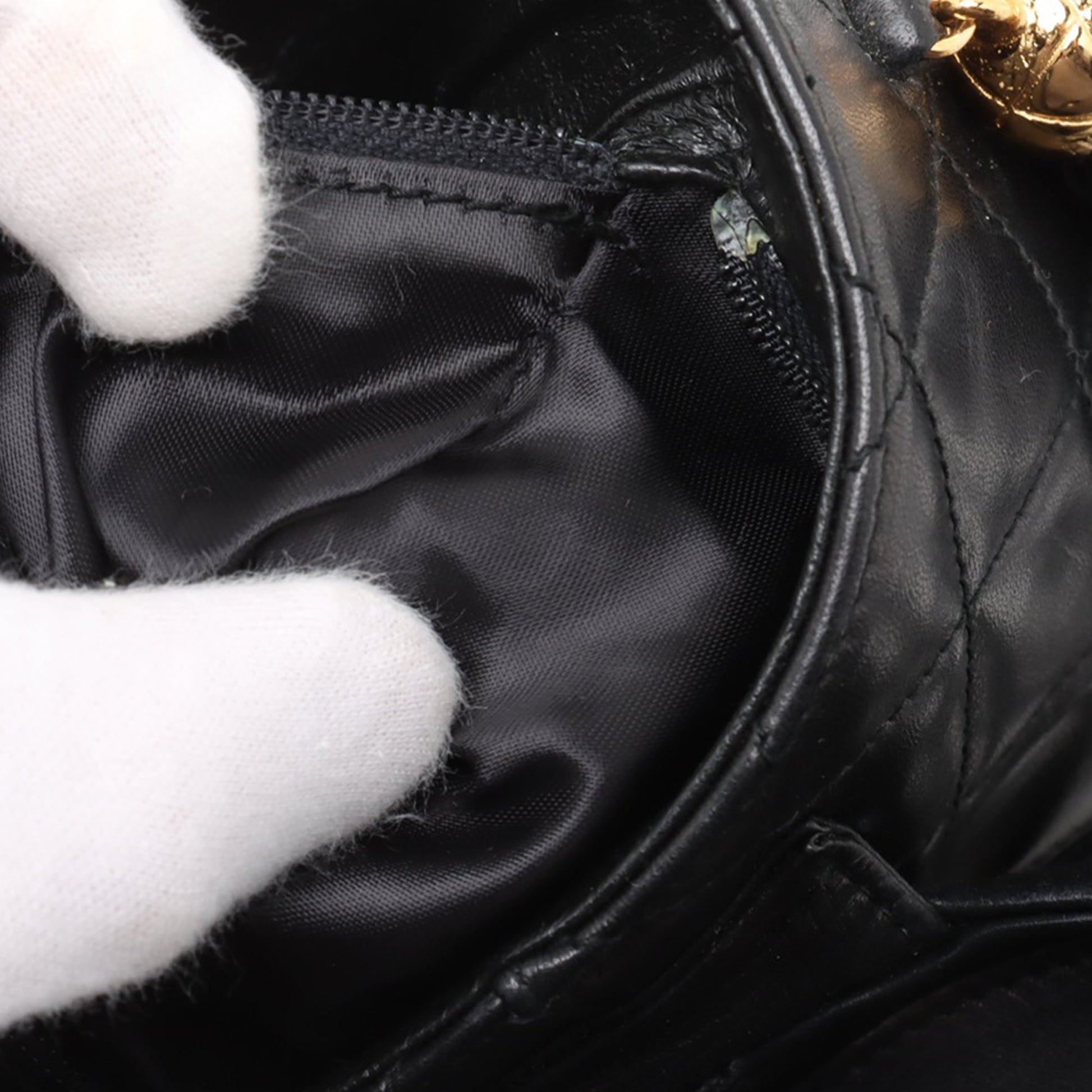 Chanel CC Quilted Lambskin Fringe Crossbody