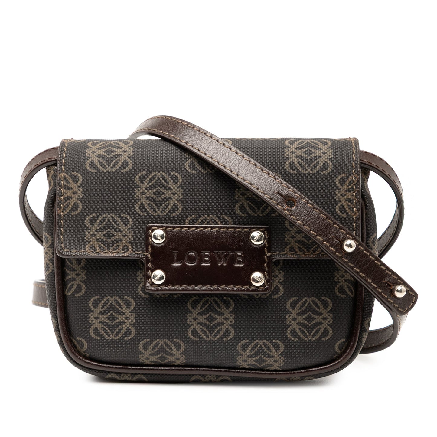 LOEWE Mini Anagram Coated Canvas Crossbody
