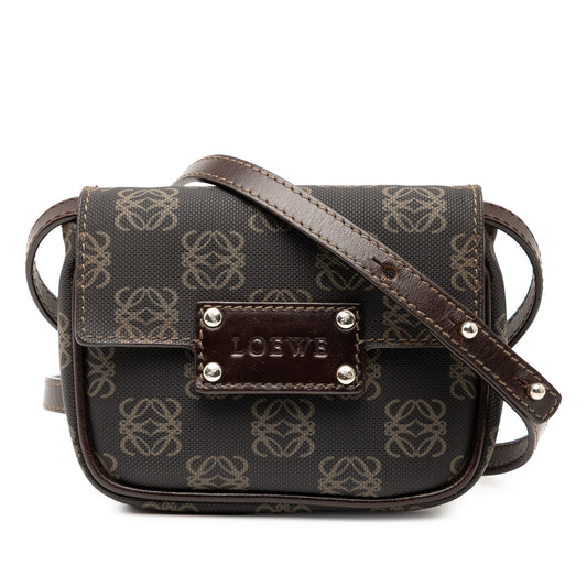 LOEWE Mini Anagram Coated Canvas Crossbody