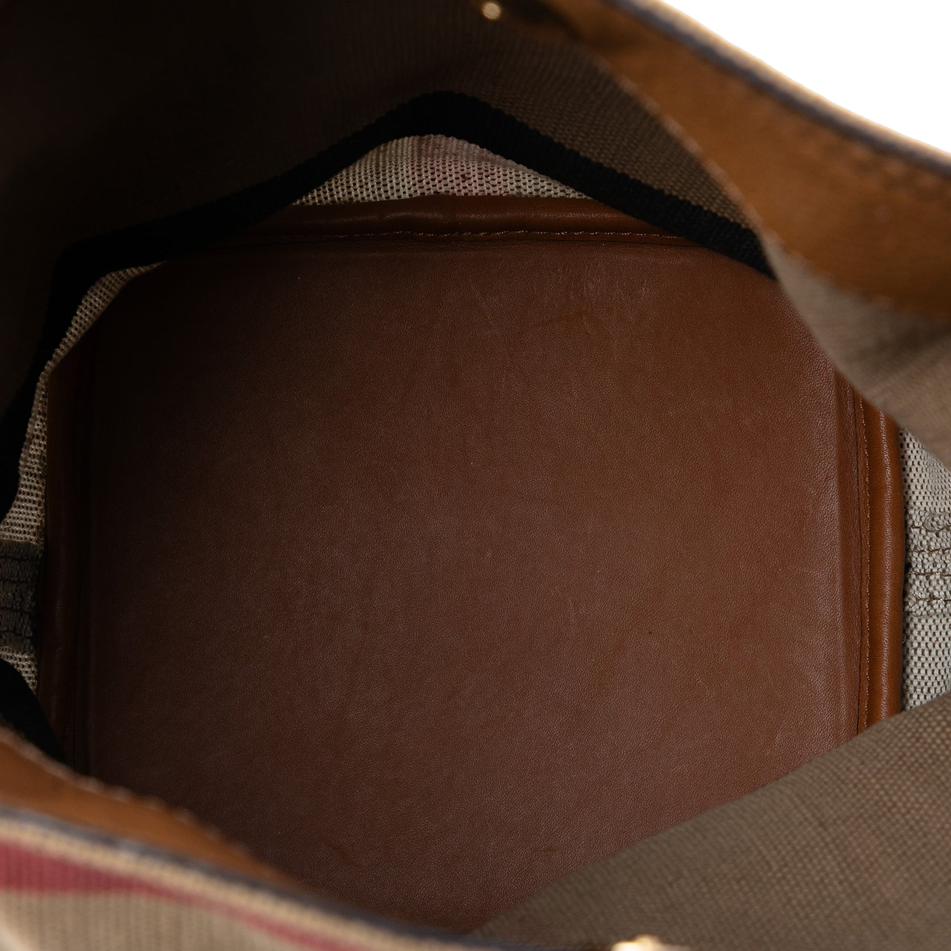 Burberry Mini Mega Check Canvas Ashby Tassel Bucket Bag