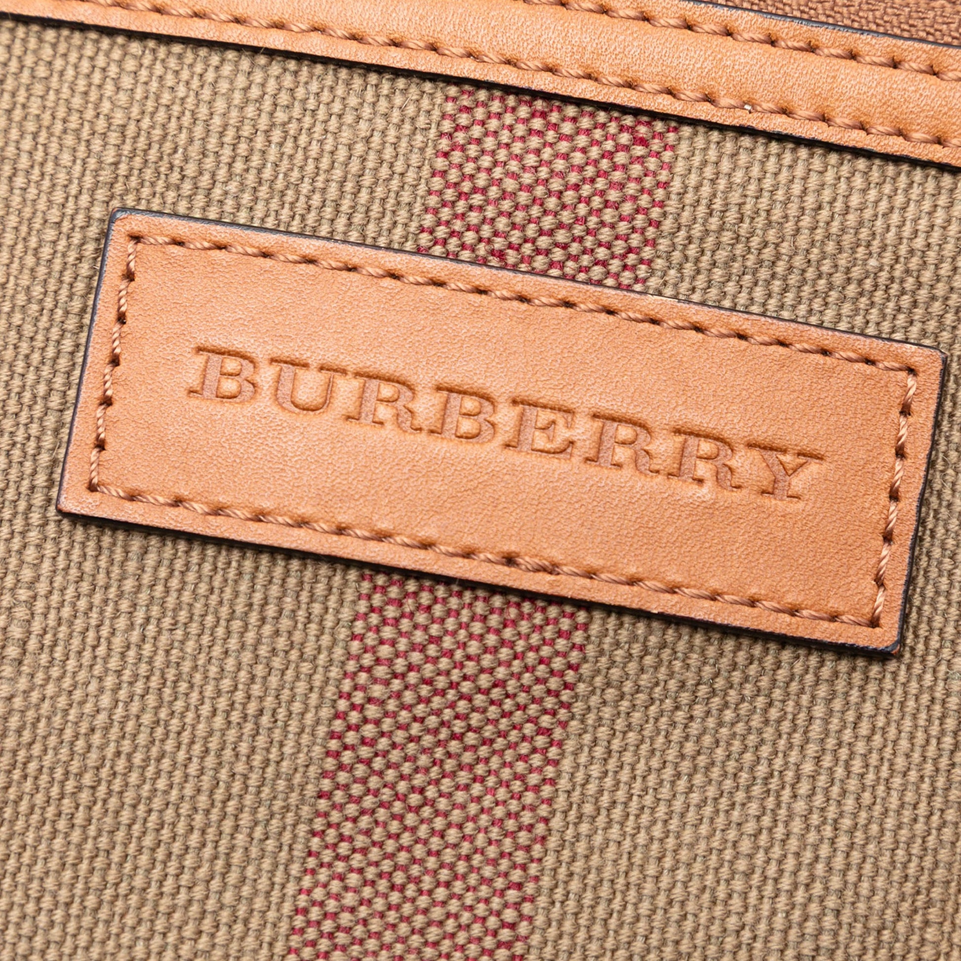 Burberry Mini Mega Check Canvas Ashby Tassel Bucket Bag