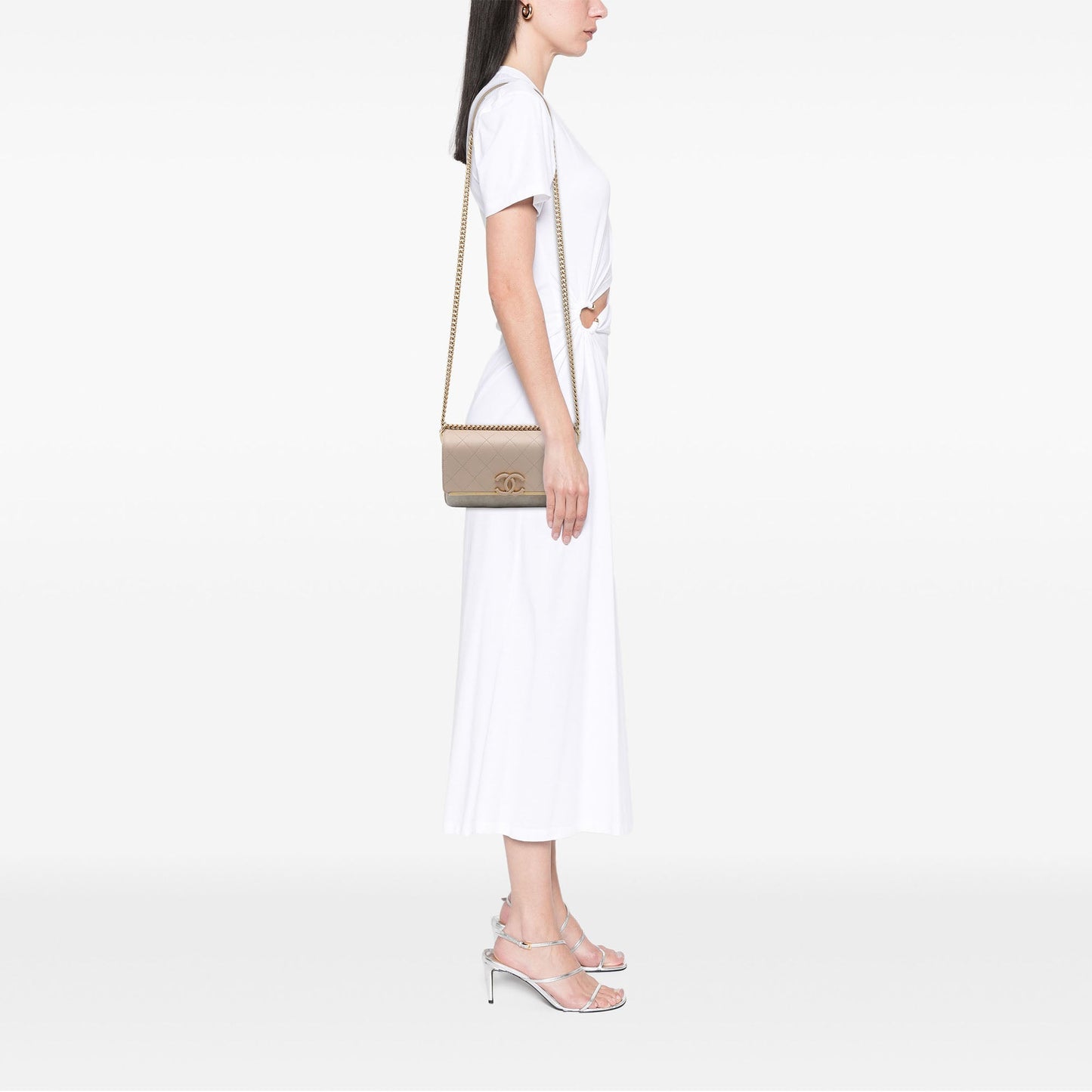 Chanel Small CC Stitched Caviar and Suede Lady Coco Flap