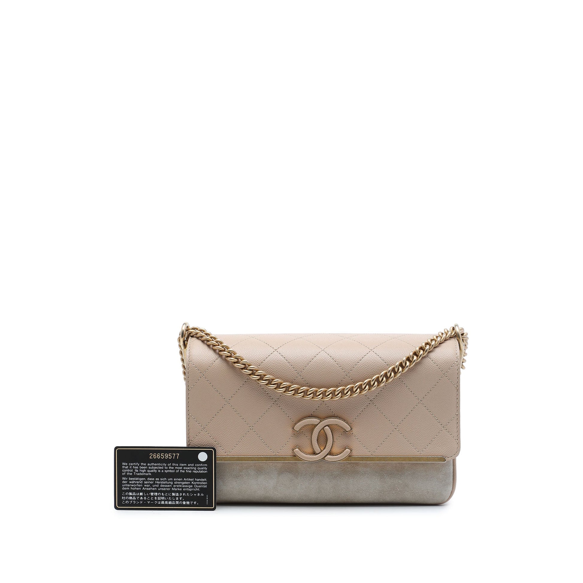 Chanel Small CC Stitched Caviar and Suede Lady Coco Flap